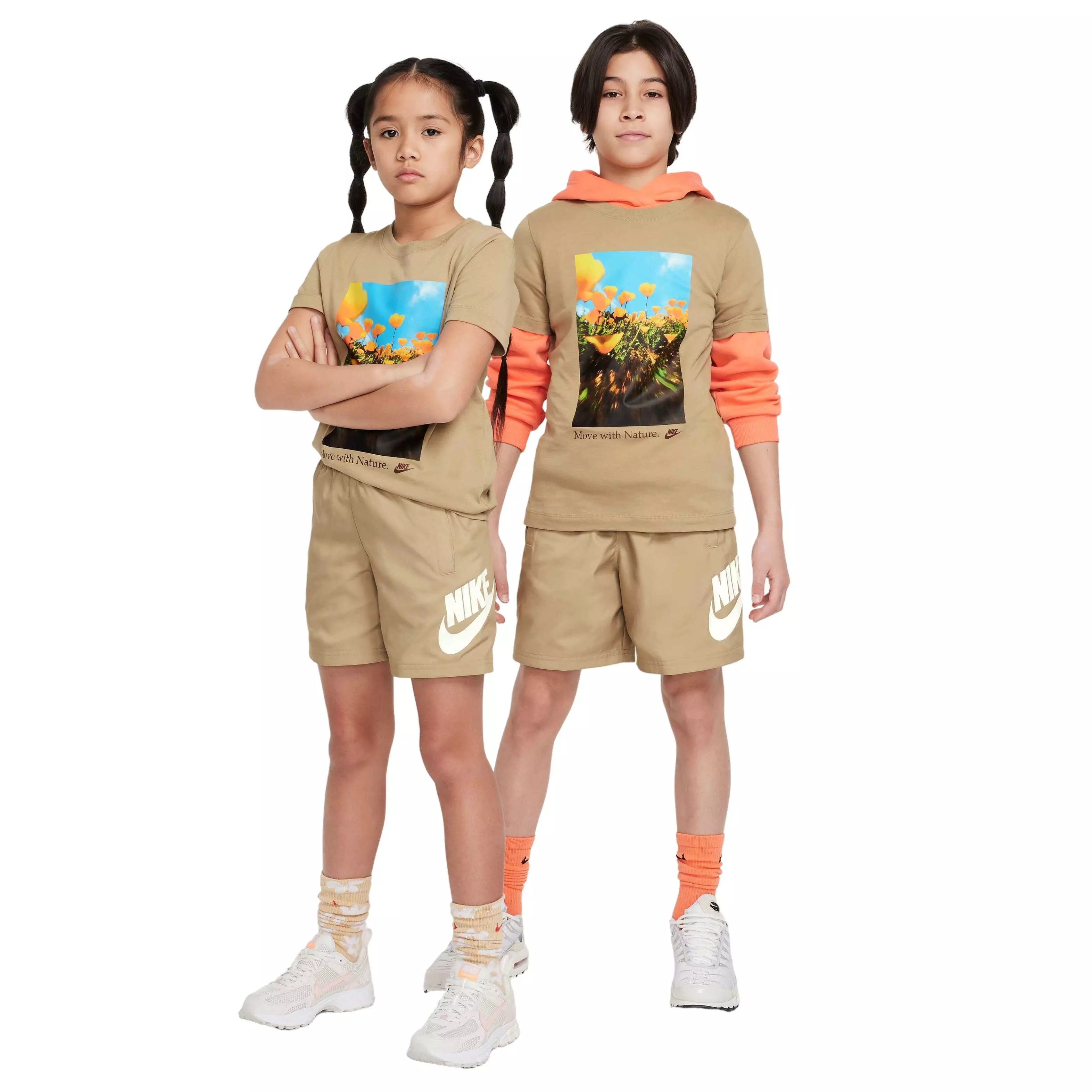 Nike Big Kids' Sportswear Club ​Woven​ 6"​ Shorts - BROWN