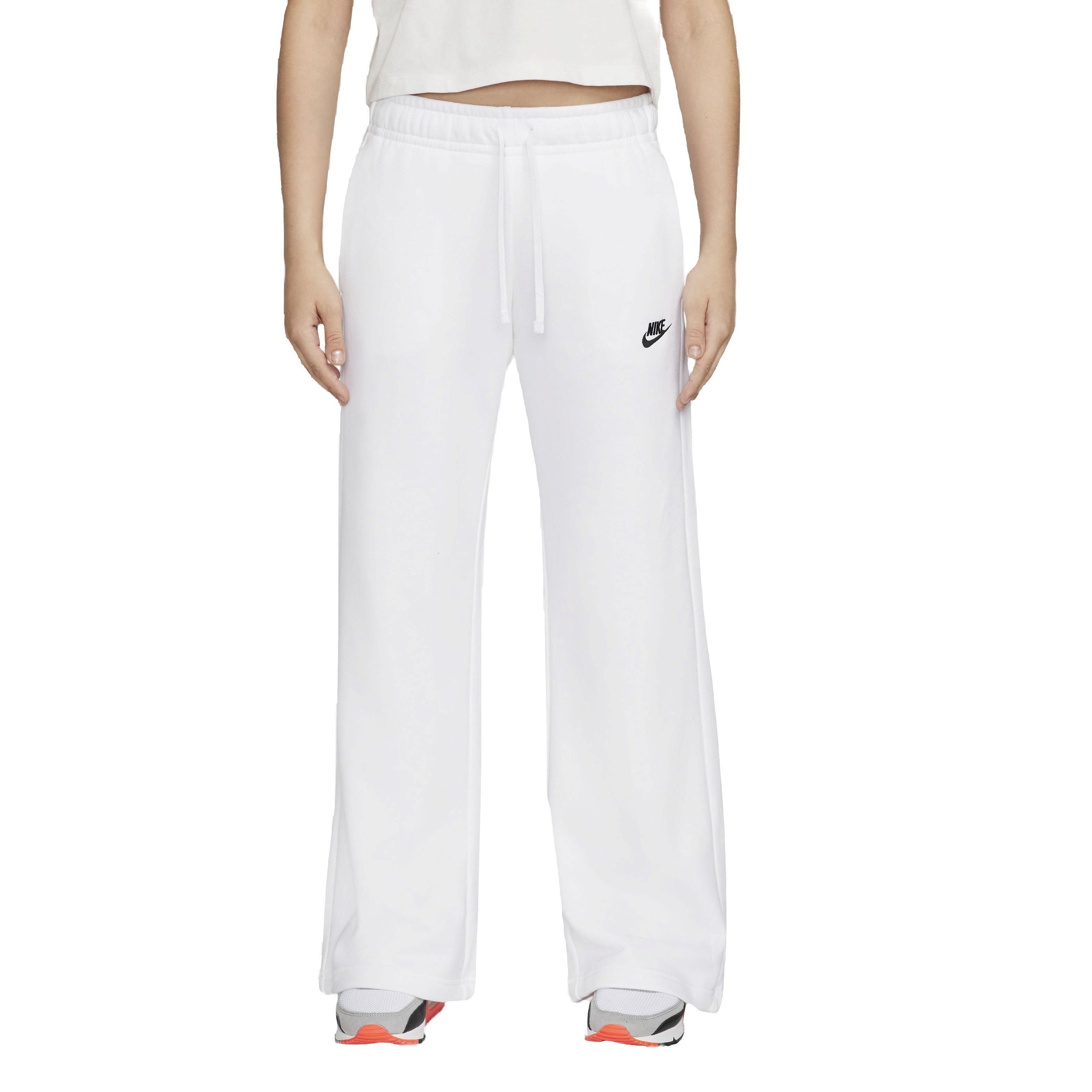 Nike Women's Sportswear Club Fleece Mid-Rise Wide-Leg Sweatpants - White