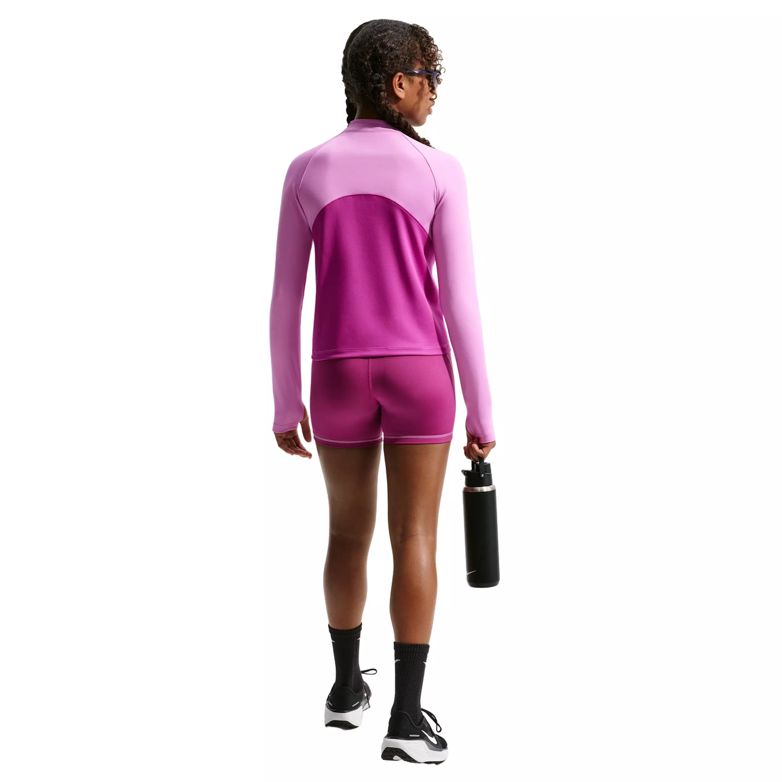 Nike Big Girls' Pro Dri-FIT Half-Zip Long Sleeve Top -Lt Magenta - LT MAGENTA