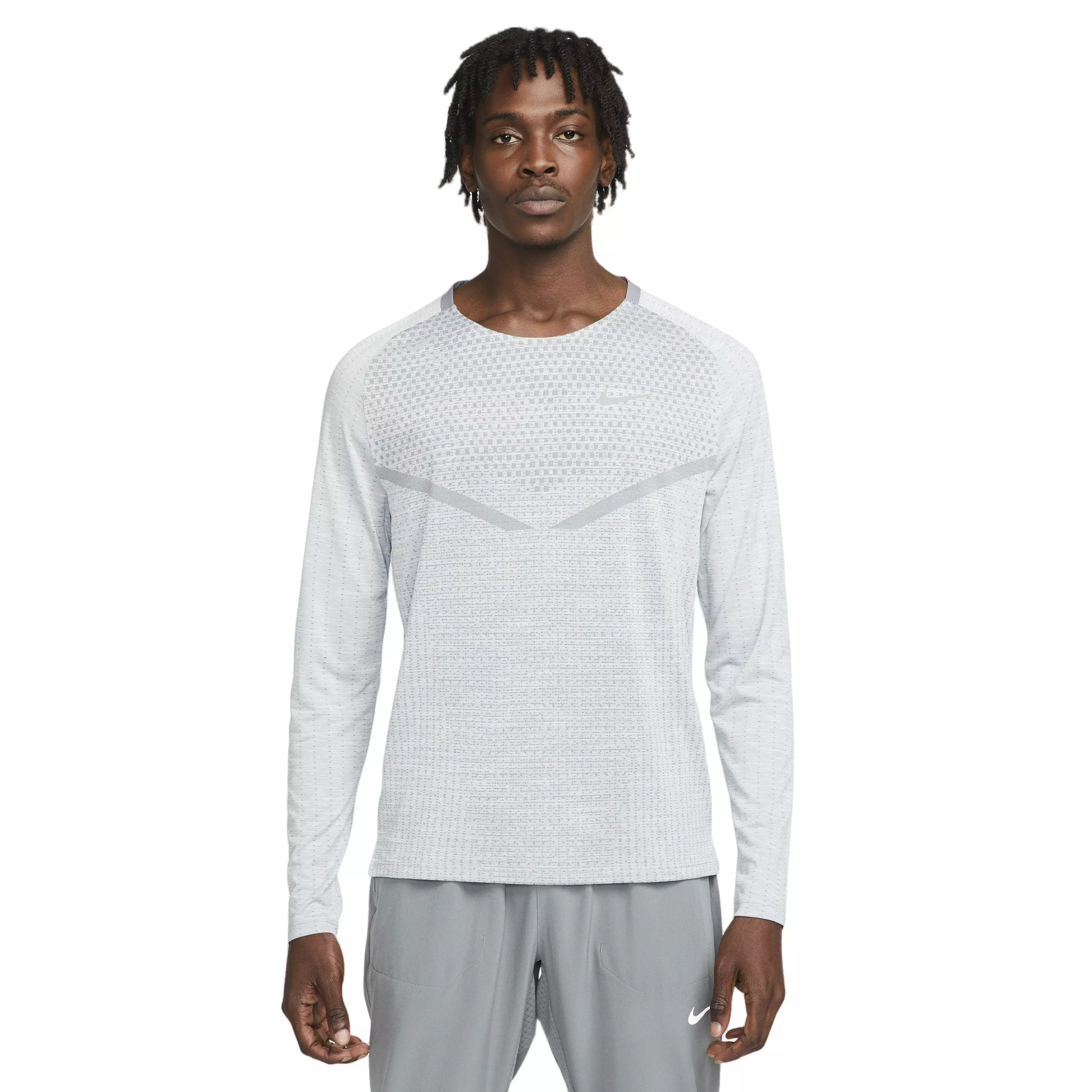Nike Men's Dri-FIT ADV Techknit Ultra Long-Sleeve Running Top - GREY