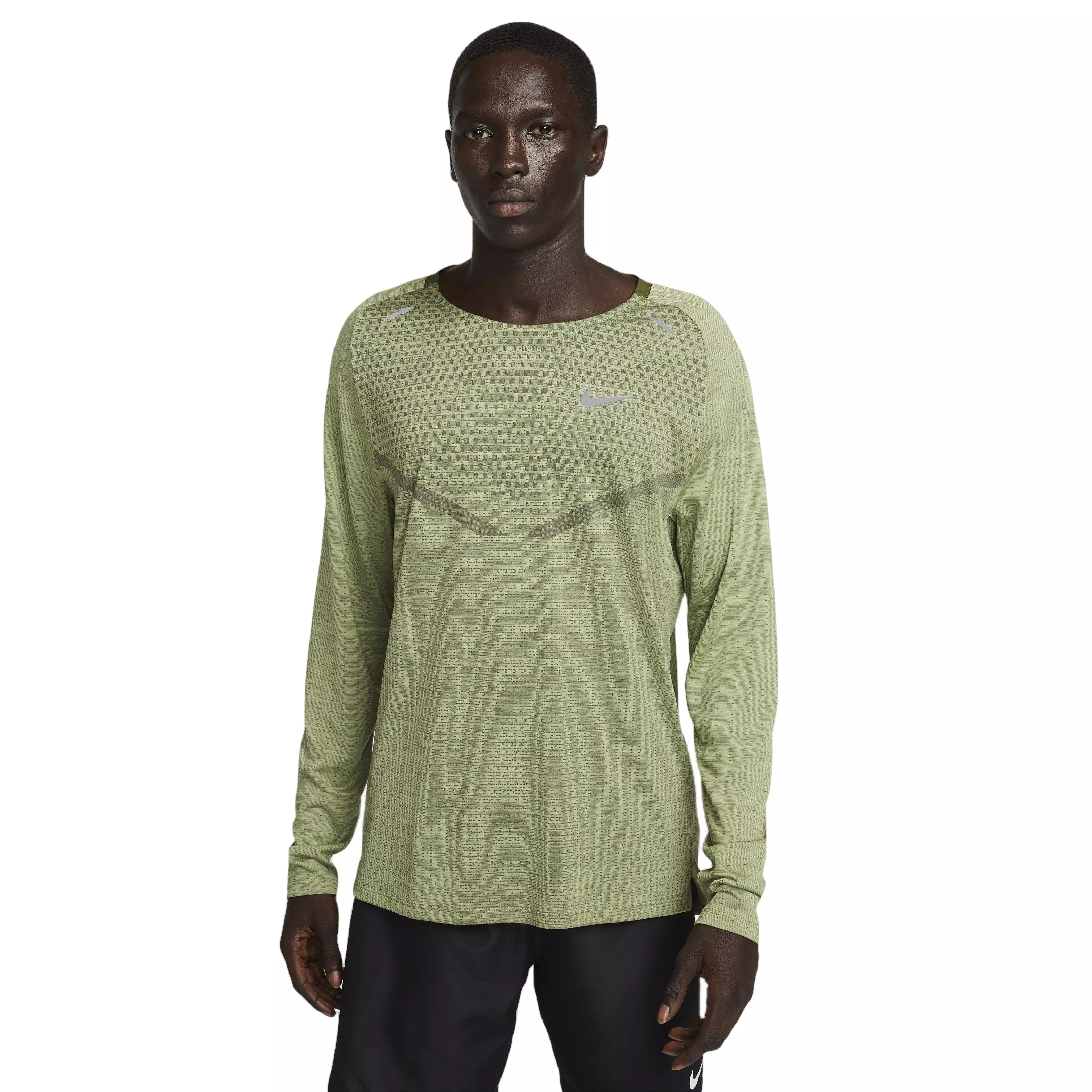 Nike Men's Dri-FIT ADV Techknit Ultra Long-Sleeve Running Top - GREEN