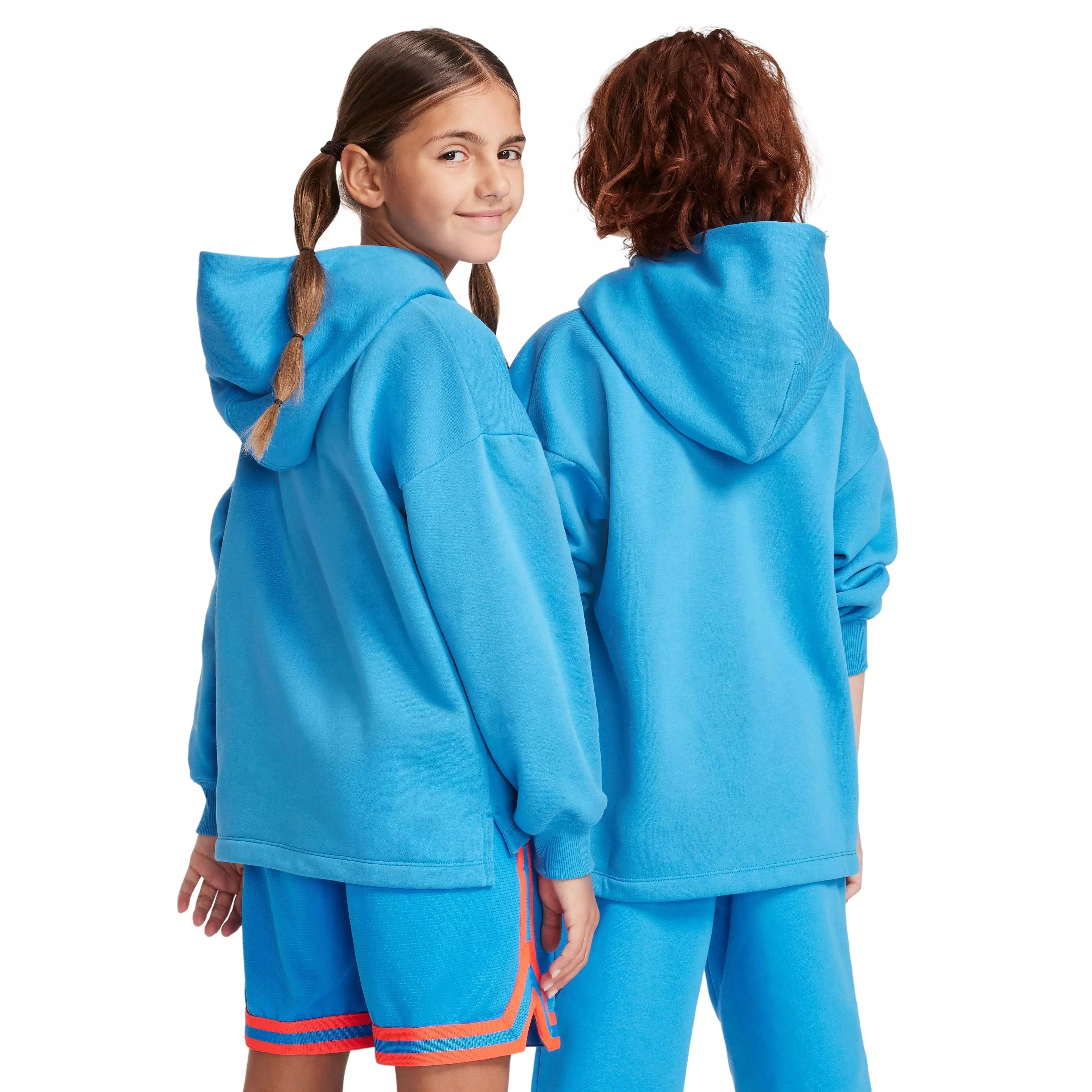 Nike Big Kids' Culture of Basketball Fleece Pullover Basketball Hoodie -Blue - BLUE