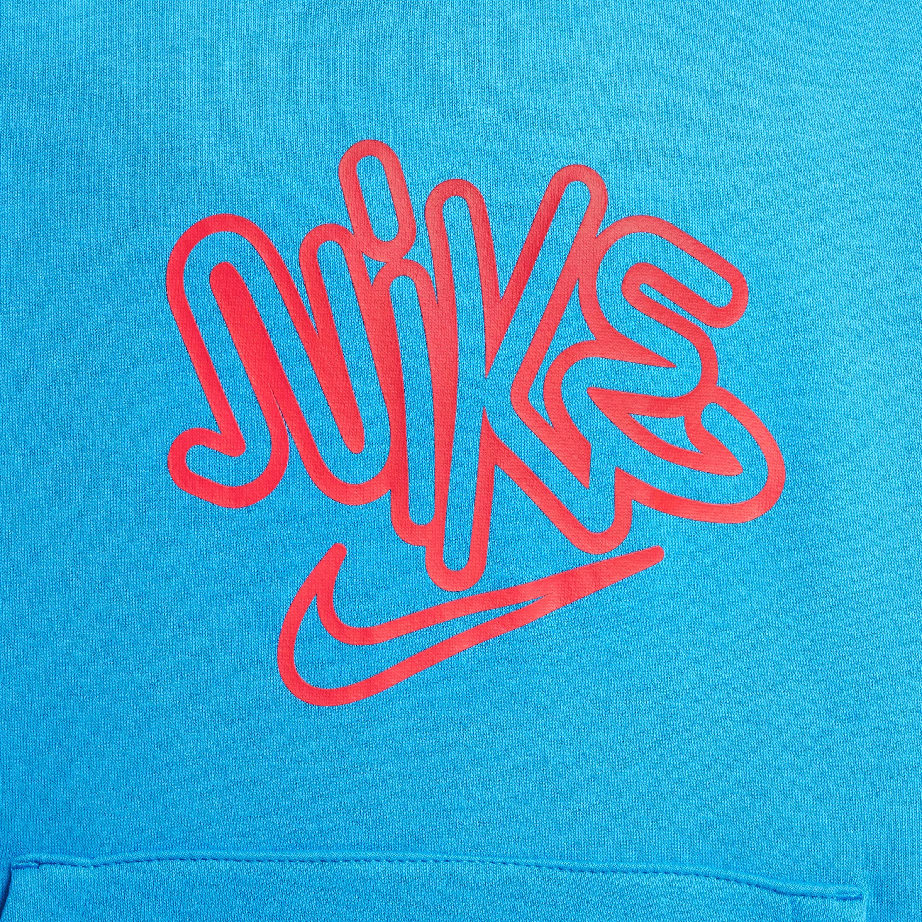 Nike Big Kids' Culture of Basketball Fleece Pullover Basketball Hoodie -Blue - BLUE