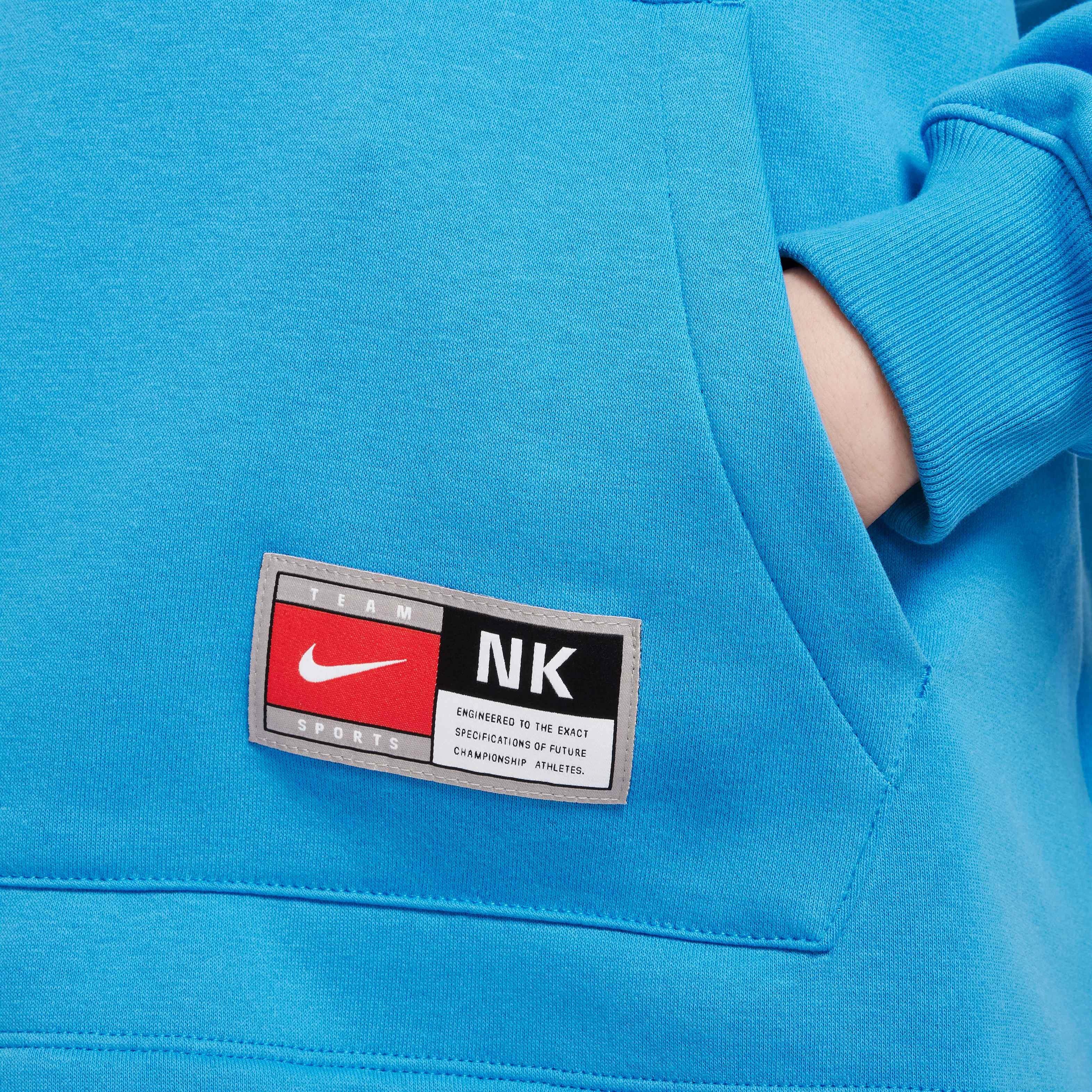 Nike Culture of Basketball Fleece Pullover Big Kids' Blue Basketball Hoodie