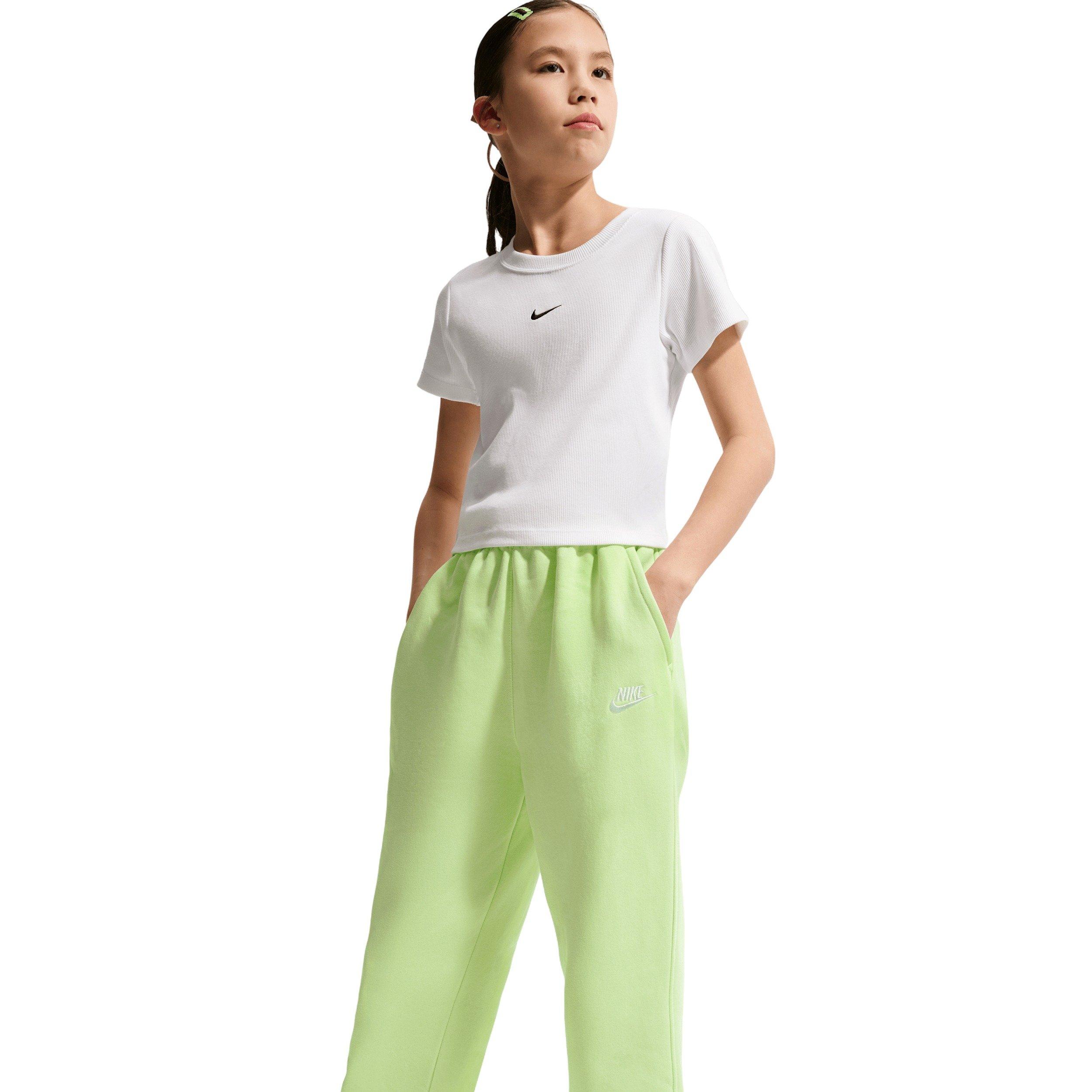 Nike Big Girls' Sportswear Club Fleece Loose Trousers -Green - GREEN Thumbnail View 4