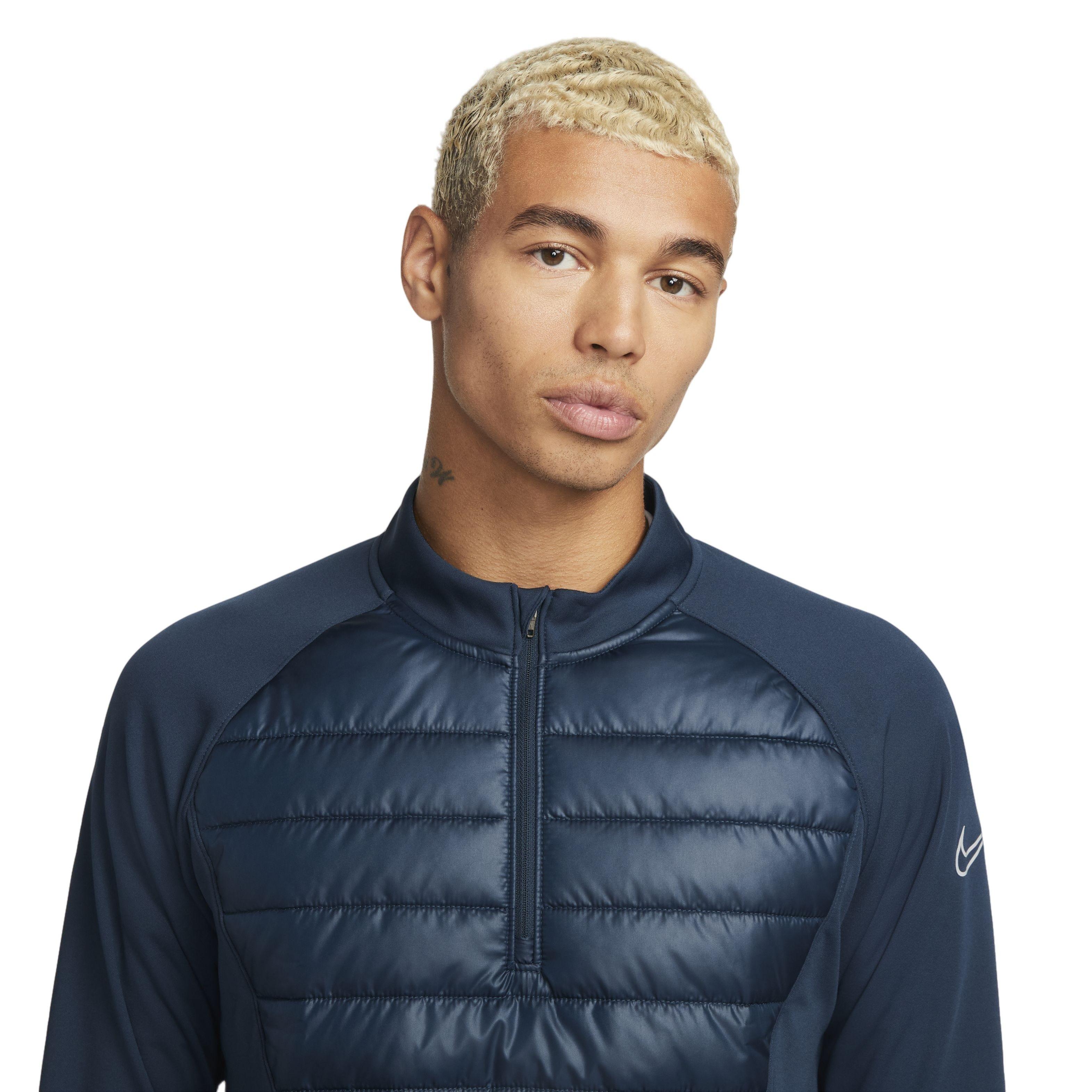 Nike Men's Therma-FIT Academy Winter Warrior Soccer Drill Top - BLUE Thumbnail View 3