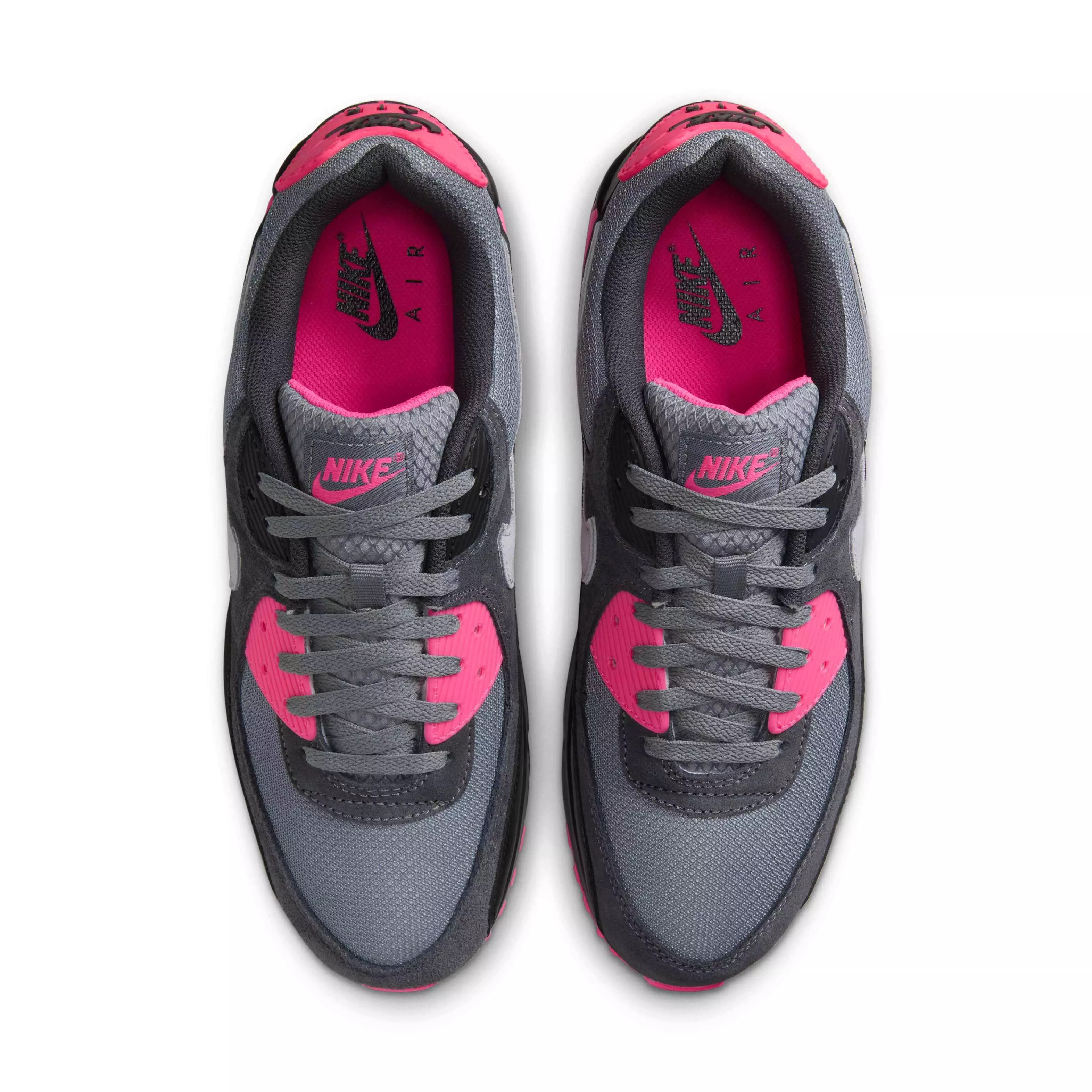 Nike Air Max 90 "Cool Grey/Hyper Pink/Black/Wolf Grey" Men's Shoe - GREY/PINK/BLACK/GREY