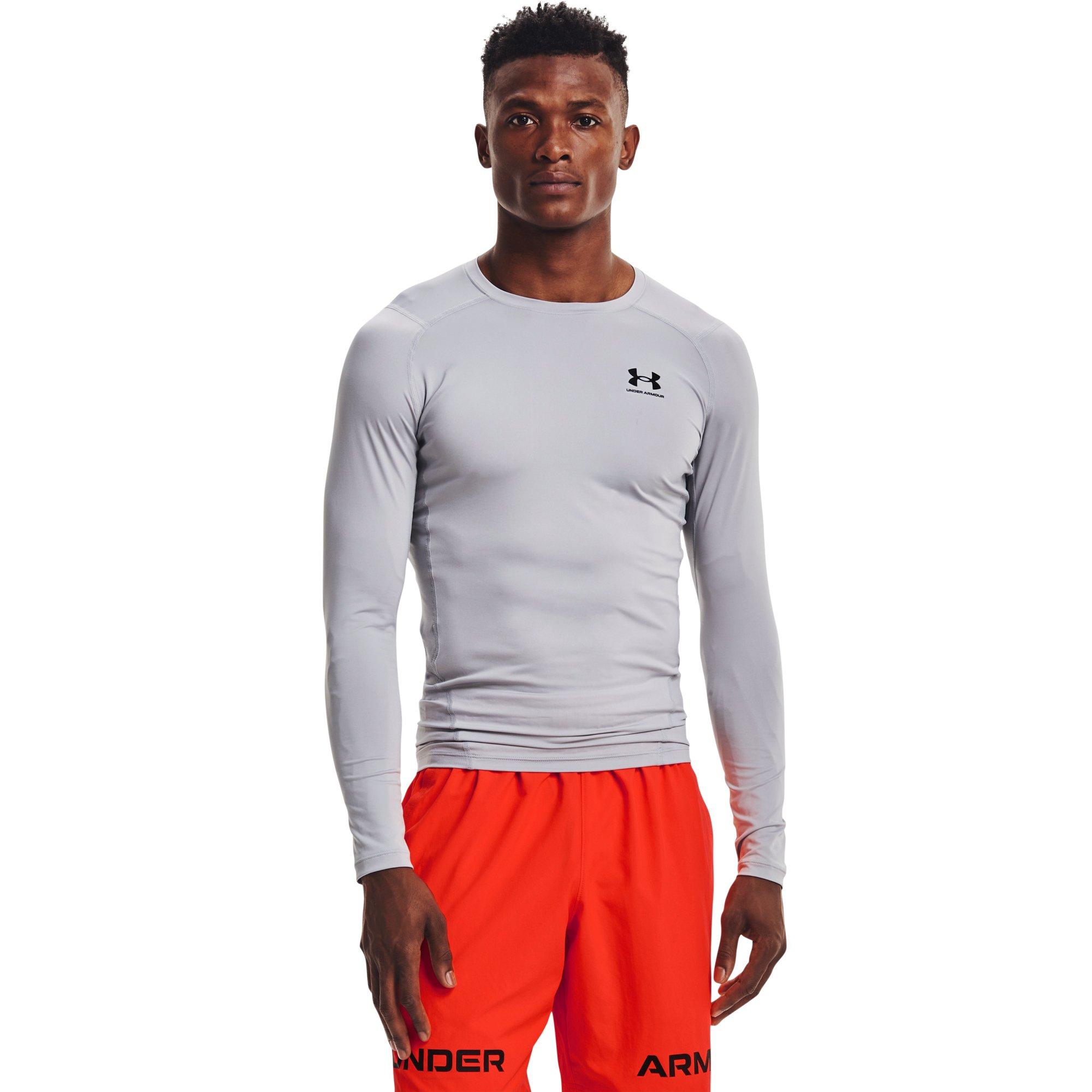 Under Armour Men's HeatGear Armour Long Sleeve Top - GREY/BLACK Thumbnail View 1