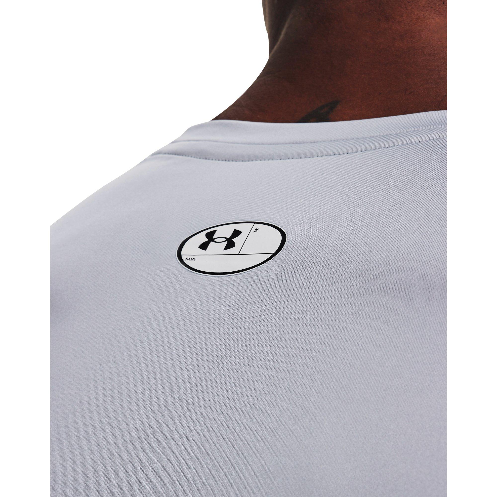 Under Armour Men's HeatGear Armour Long Sleeve Top - GREY/BLACK Thumbnail View 4