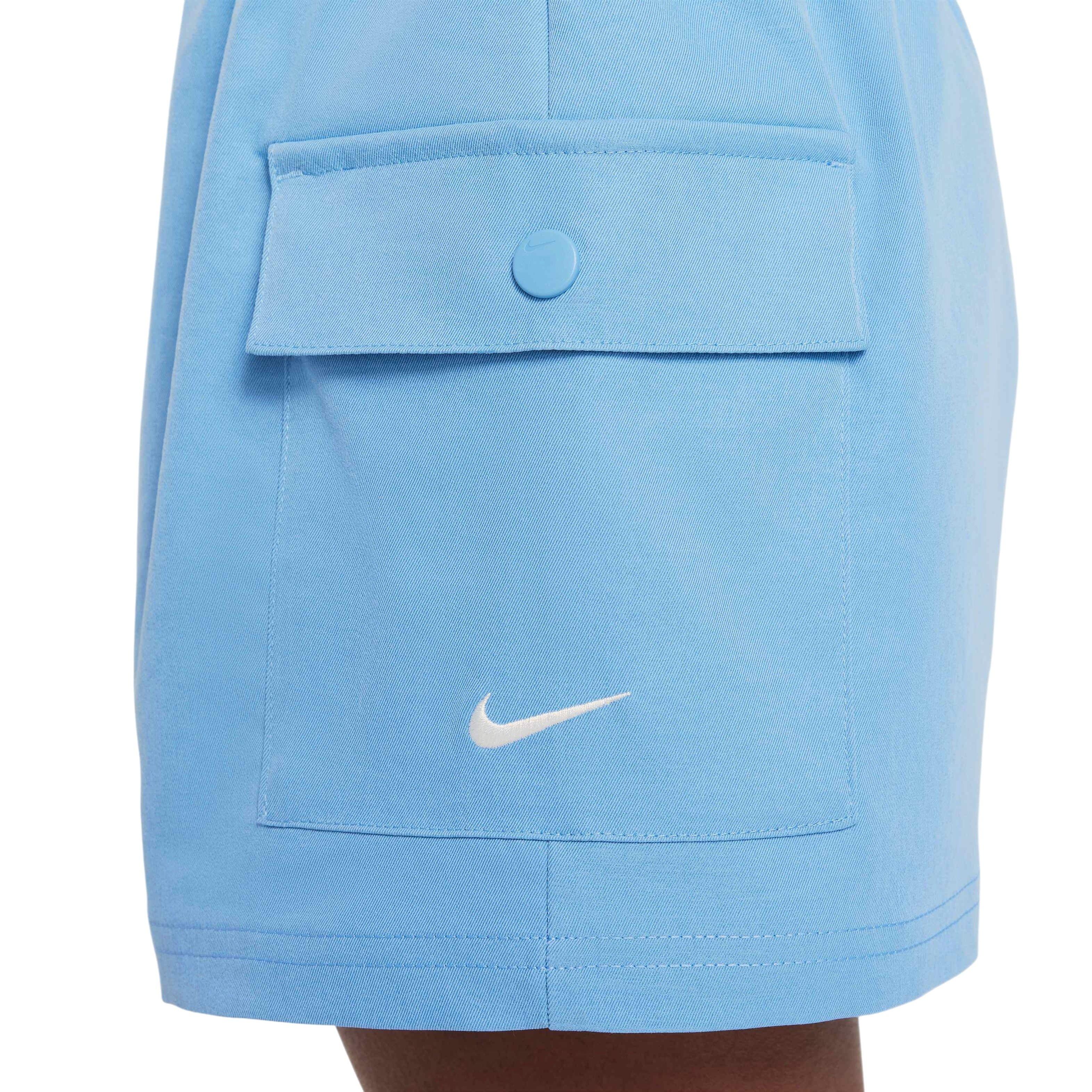 Nike Big Girls' Sportswear Woven Cargo Shorts - BLUE Thumbnail View 5