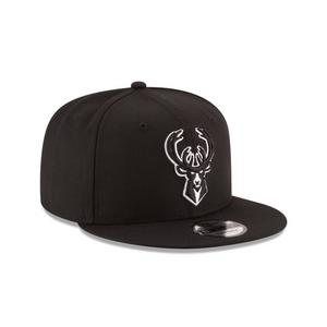 New Era Milwaukee Bucks 9FIFTY Snapback Hat-Black/White