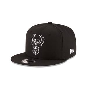 New Era Milwaukee Bucks 9FIFTY Snapback Hat-Black/White