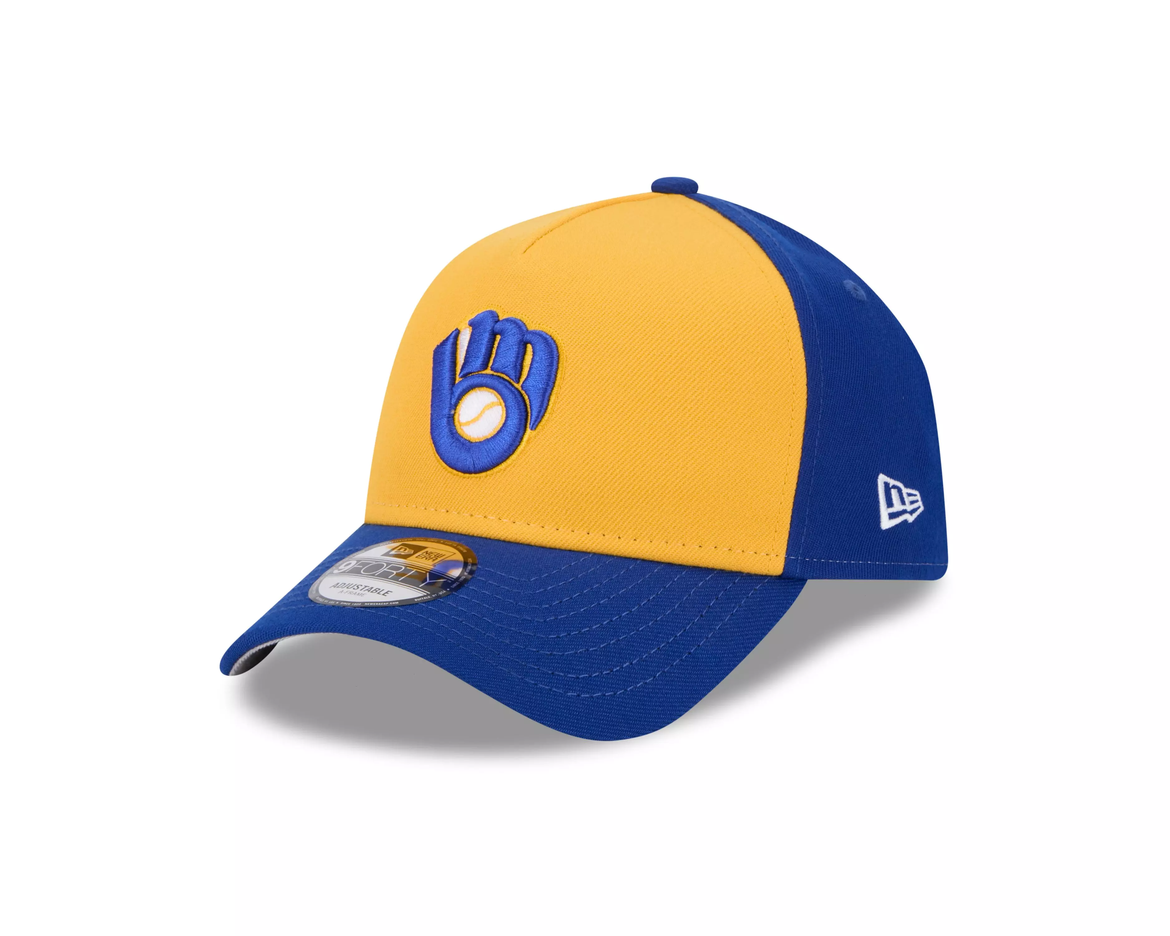New Era Milwaukee Brewers 9FORTY A-Frame Snapback-Yellow/Blue - YELLOW/BLUE