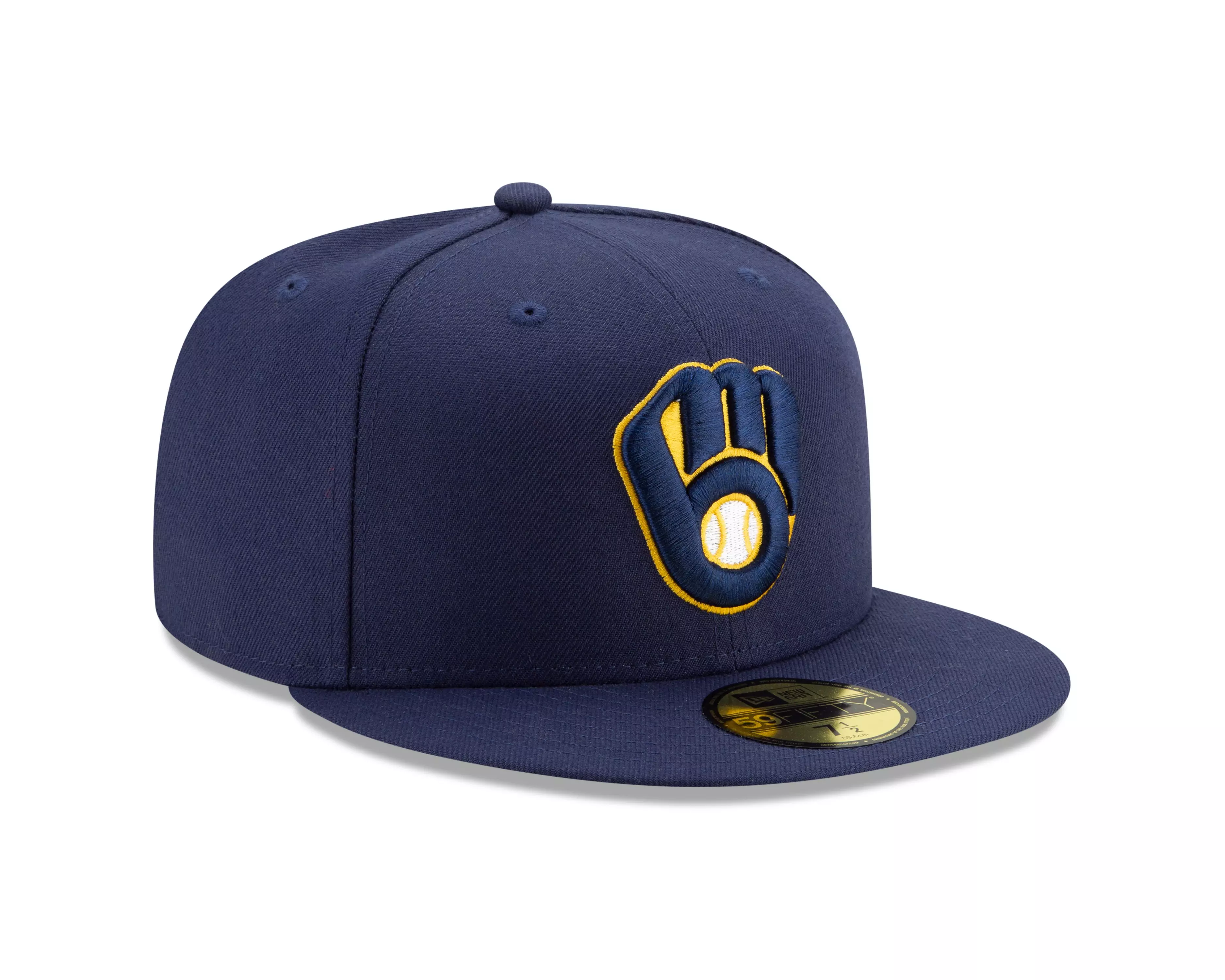 New Era Milwaukee Brewers 59FIFTY Authentic Collection Home Fitted Hat - Navy - NAVY