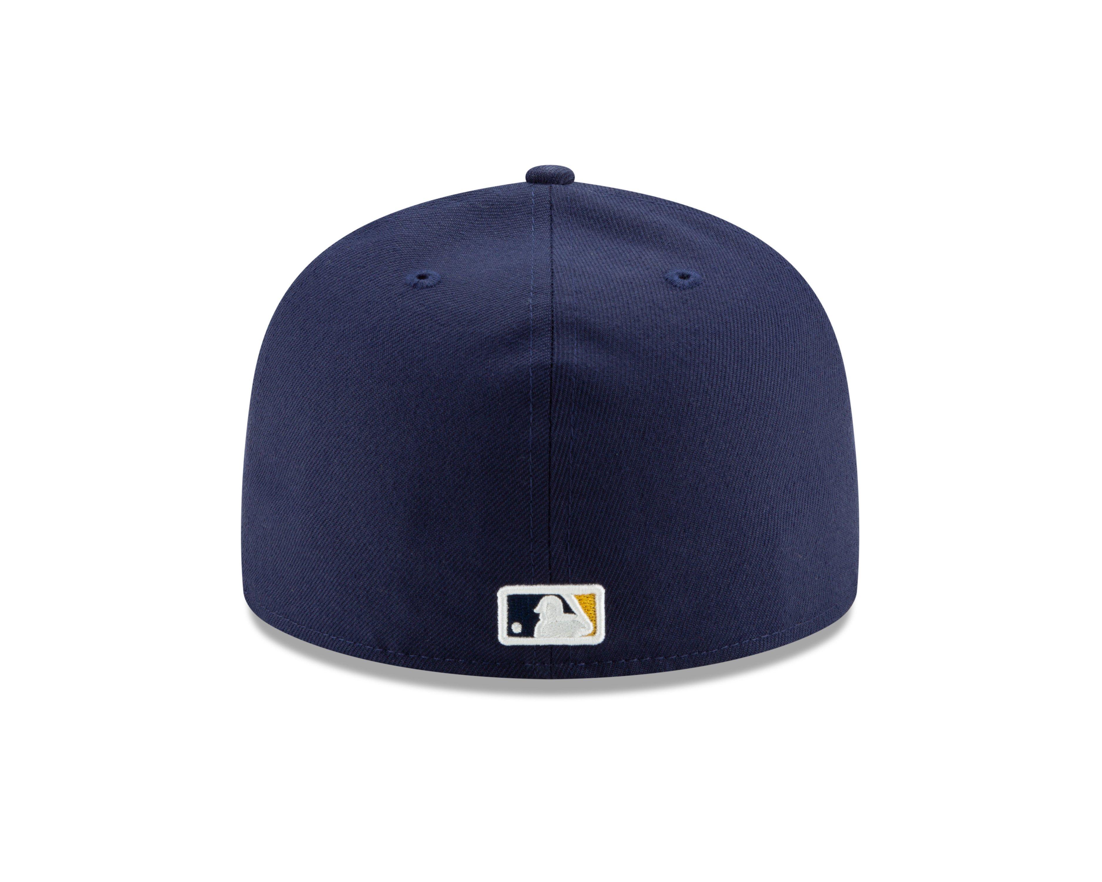 New Era Milwaukee Brewers 59FIFTY Authentic Collection Home Fitted Hat - Navy - NAVY Thumbnail View 3