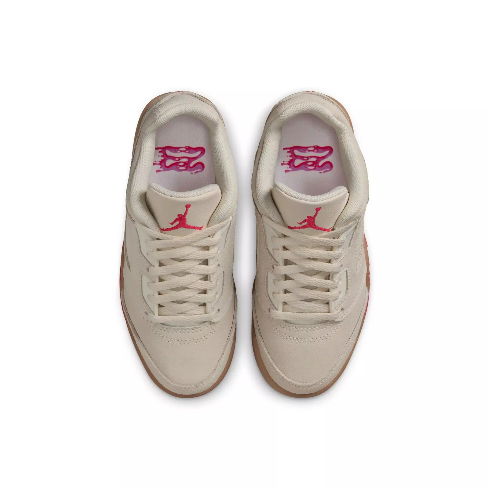 Jordan 5 Retro Low "Peanut Butter Jelly" Preschool Kids' Shoe - PALE IVORY/FUSION RED/DESERT