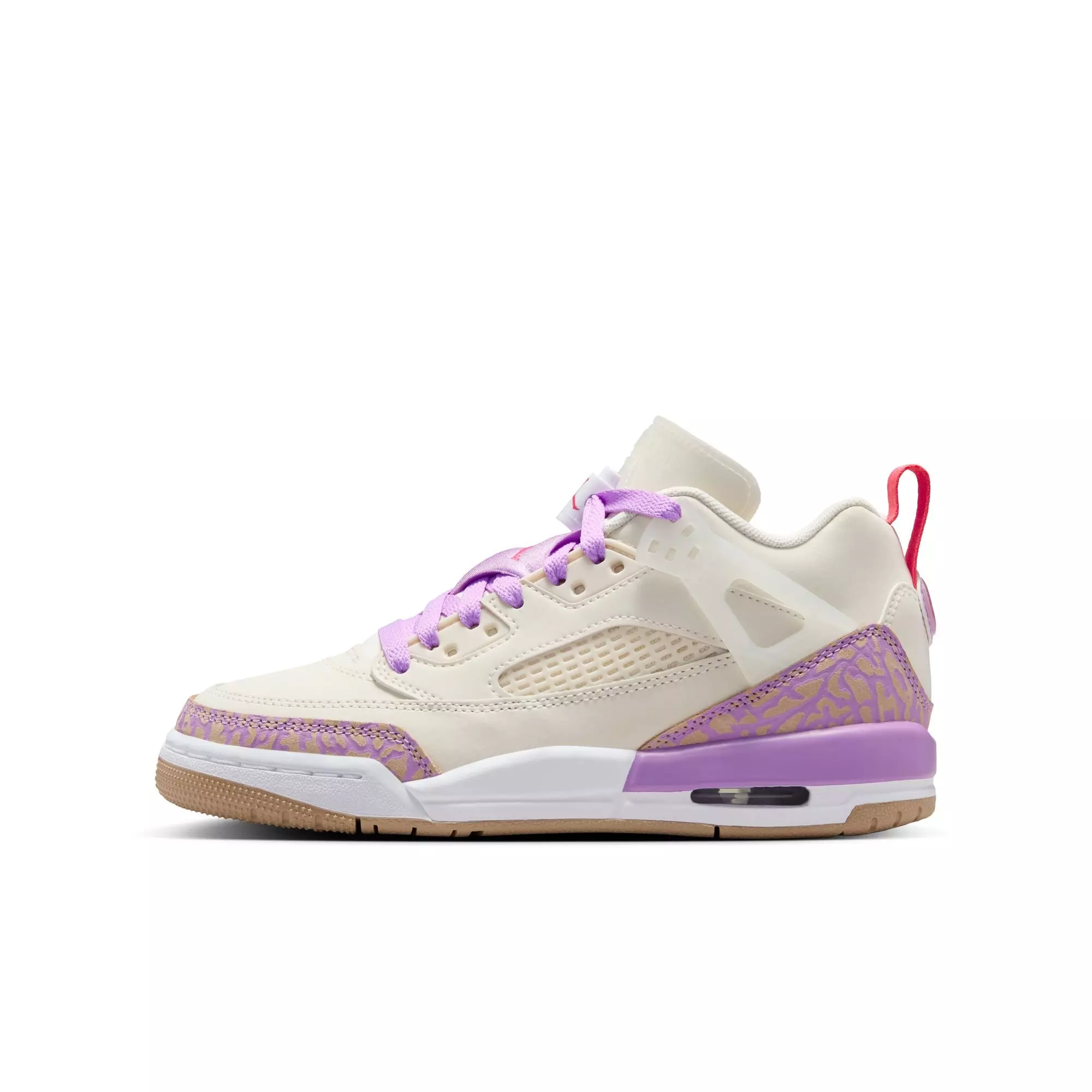 Jordan Spizike Low "Pale Ivory/Fusion Red/Rush Fuchsia" Grade School Girls' Shoe - WHITE/PINK/PURPLE