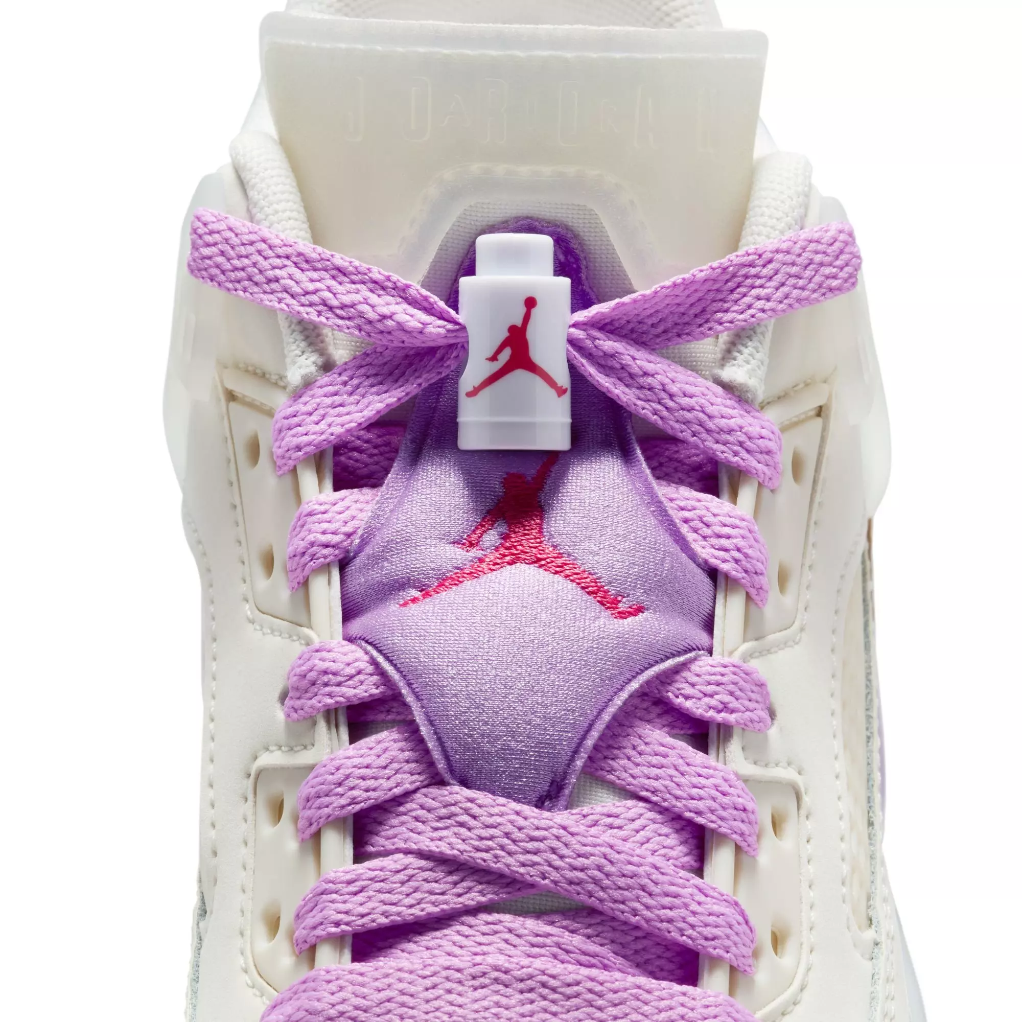 Jordan Spizike Low "Pale Ivory/Fusion Red/Rush Fuchsia" Grade School Girls' Shoe - WHITE/PINK/PURPLE