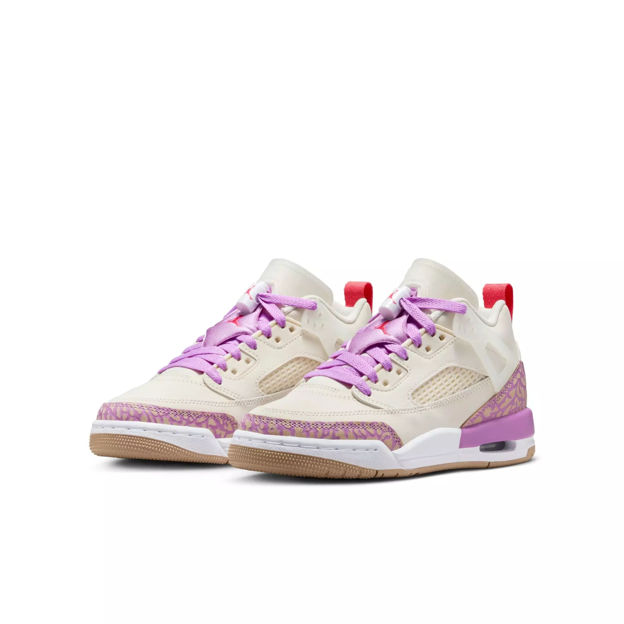 Jordan Spizike Low "Pale Ivory/Fusion Red/Rush Fuchsia" Grade School Girls' Shoe - WHITE/PINK/PURPLE
