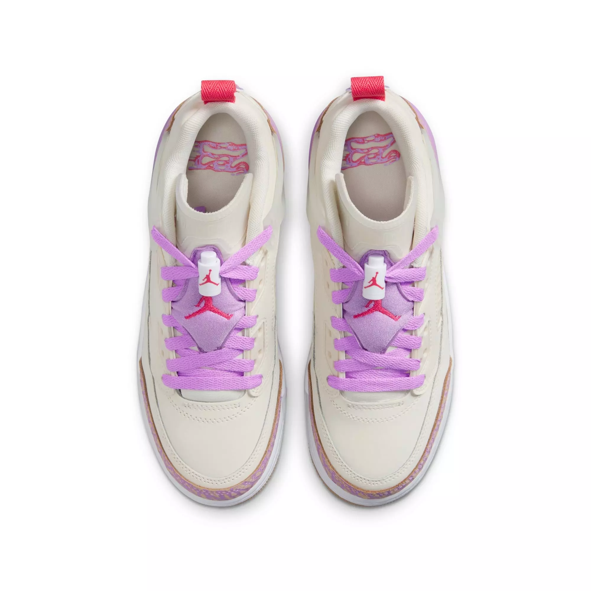 Jordan Spizike Low "Pale Ivory/Fusion Red/Rush Fuchsia" Grade School Girls' Shoe - WHITE/PINK/PURPLE
