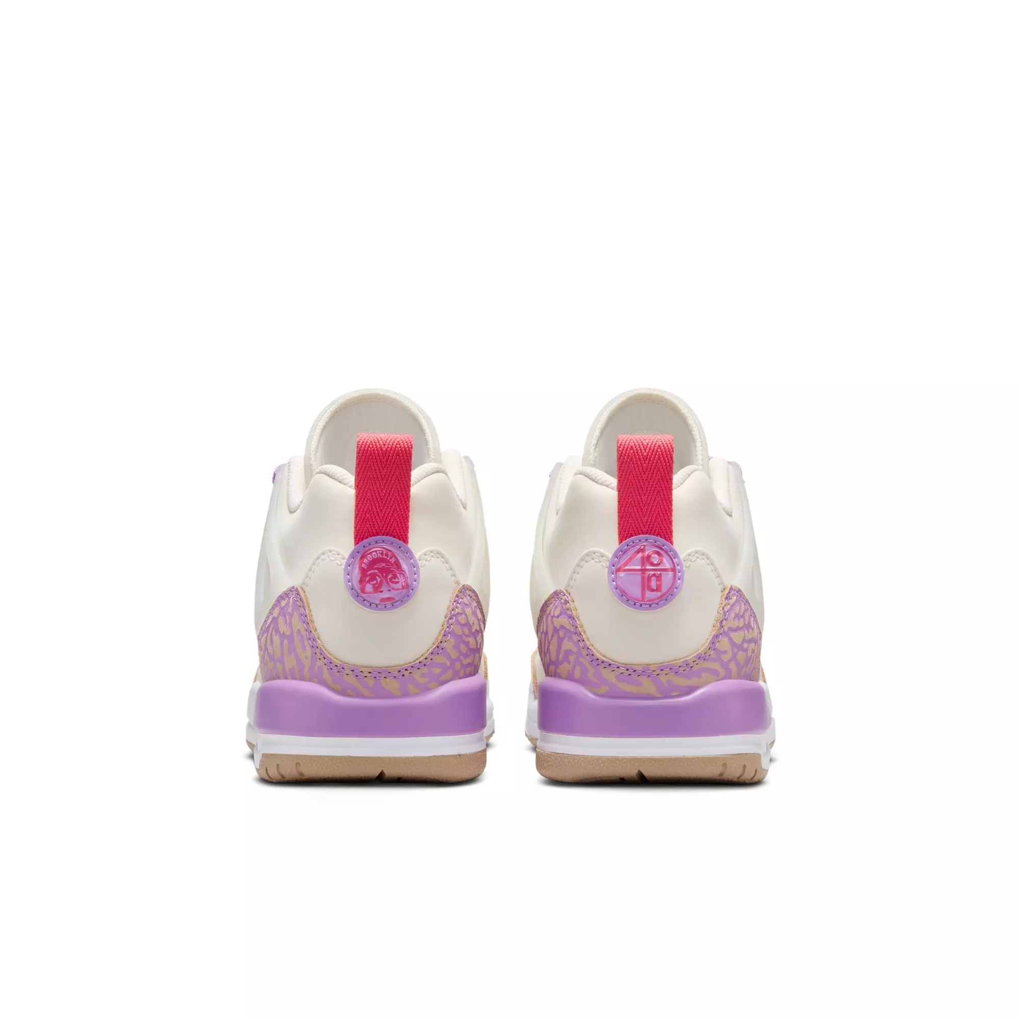 Jordan Spizike Low "Pale Ivory/Fusion Red/Rush Fuchsia" Grade School Girls' Shoe - WHITE/PINK/PURPLE