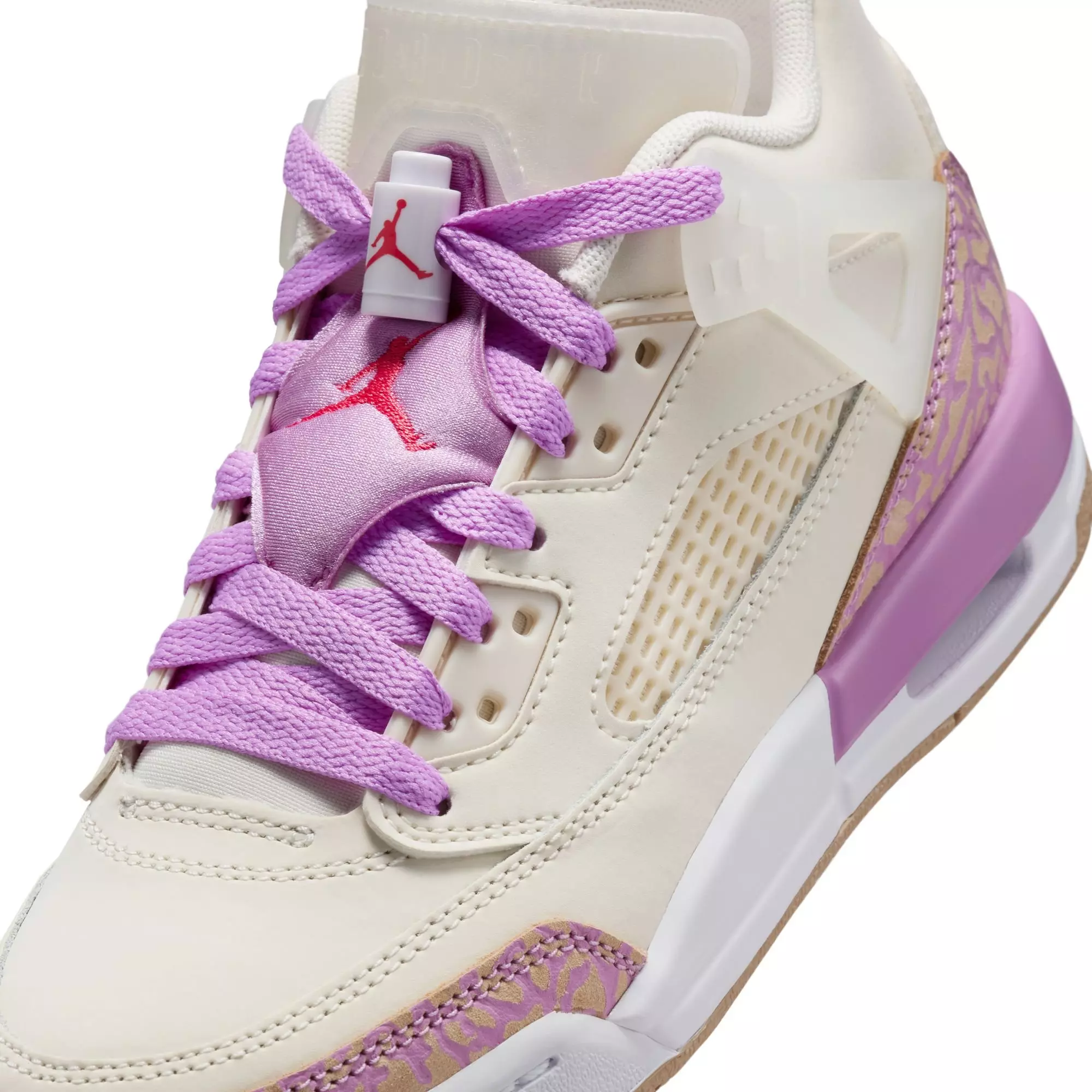 Jordan Spizike Low "Pale Ivory/Fusion Red/Rush Fuchsia" Grade School Girls' Shoe - WHITE/PINK/PURPLE