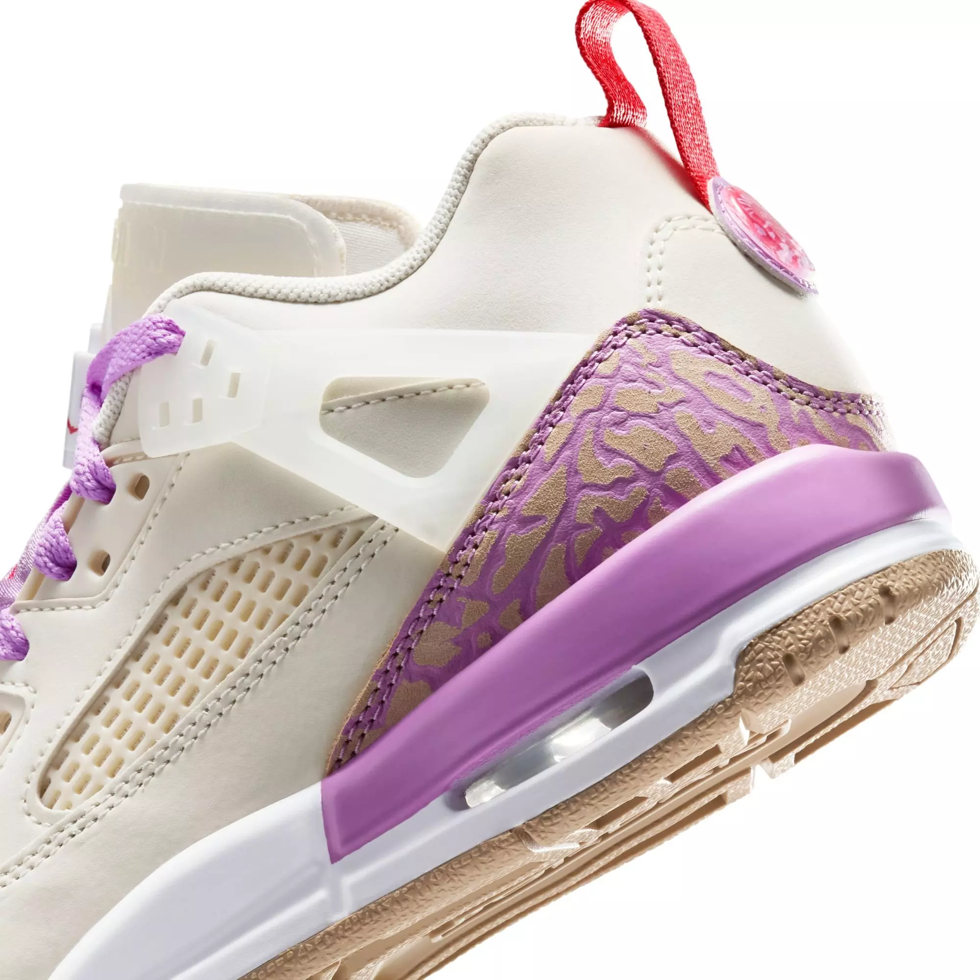 Jordan Spizike Low "Pale Ivory/Fusion Red/Rush Fuchsia" Grade School Girls' Shoe - WHITE/PINK/PURPLE