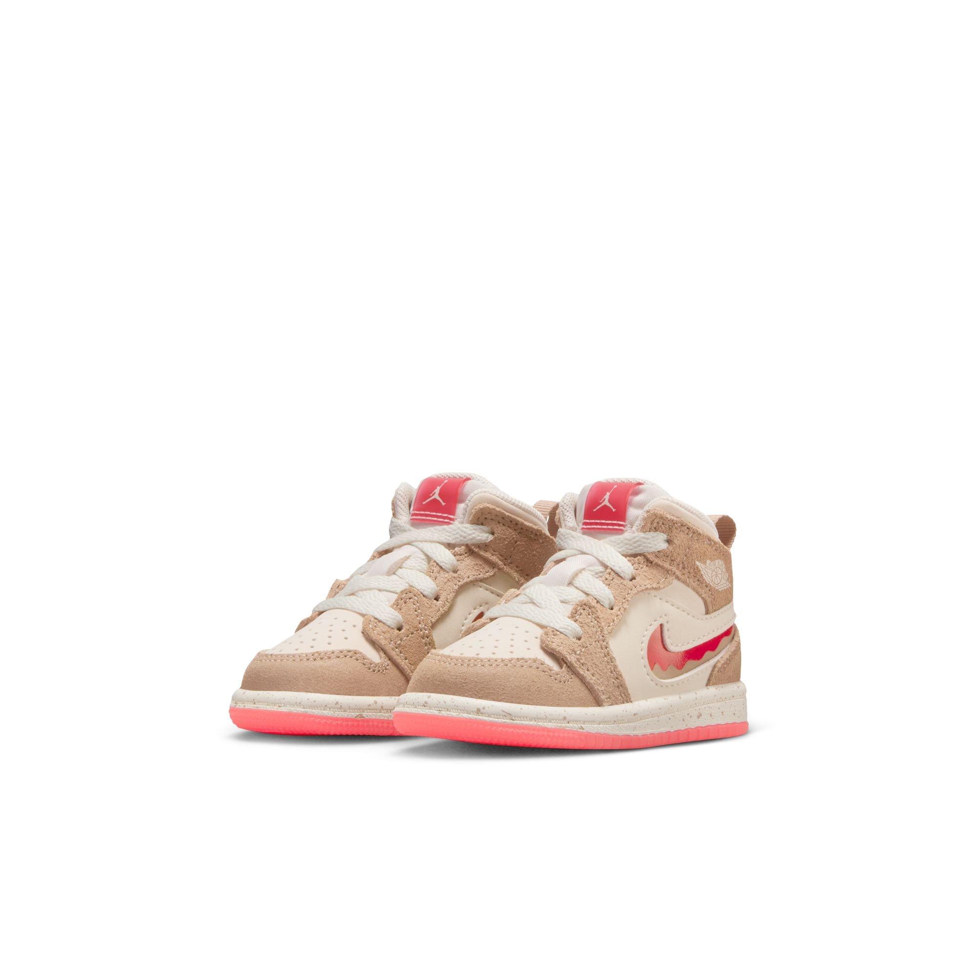 Jordan 1 Mid SE Toddler Girls' "Desert/Fushion Red/Pale Ivory" Shoe