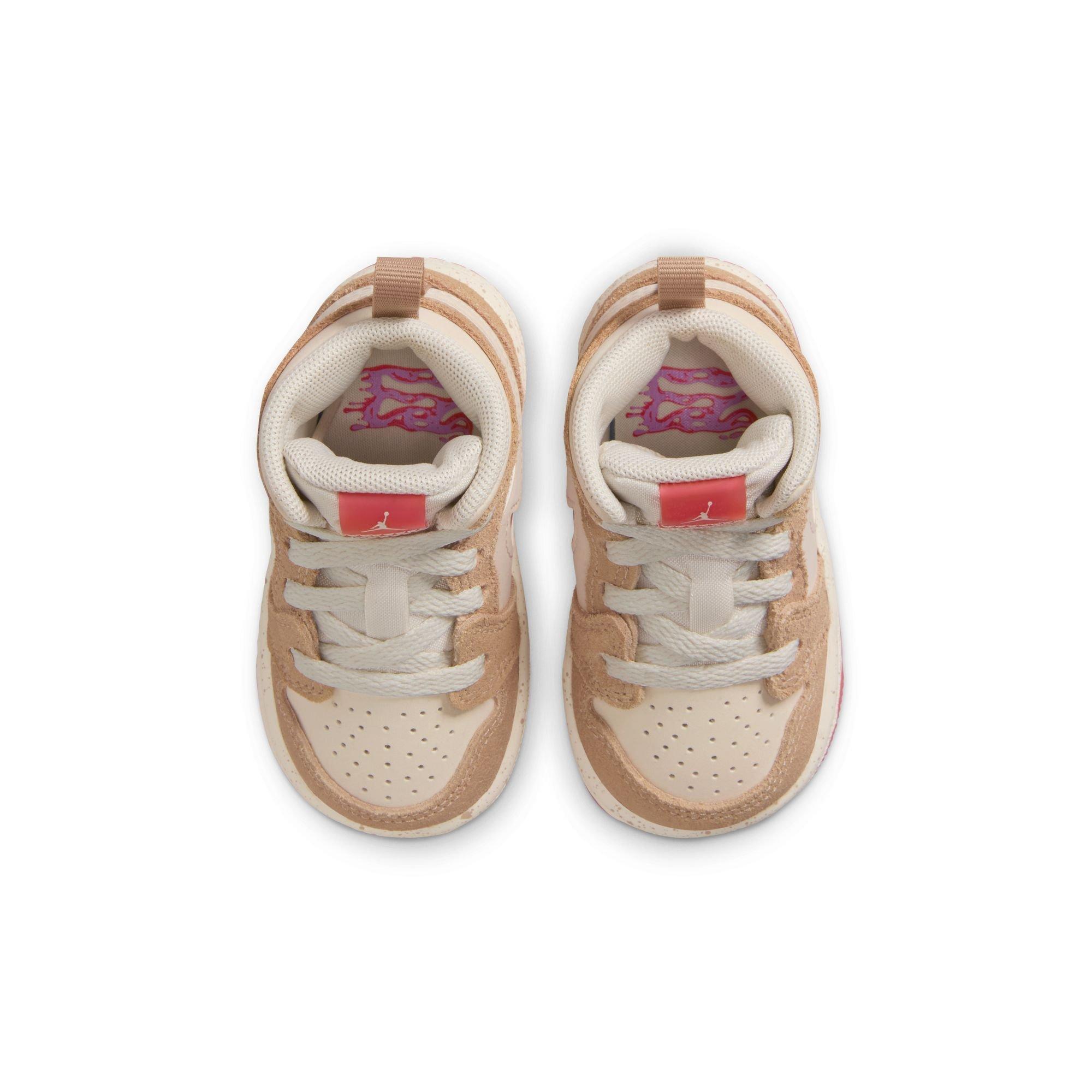 Jordan 1 Mid SE Toddler Girls' "Desert/Fushion Red/Pale Ivory" Shoe