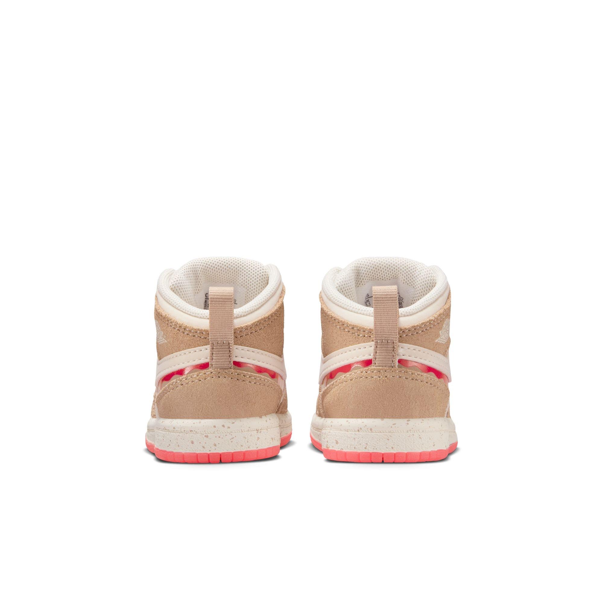 Jordan 1 Mid SE Toddler Girls' "Desert/Fushion Red/Pale Ivory" Shoe