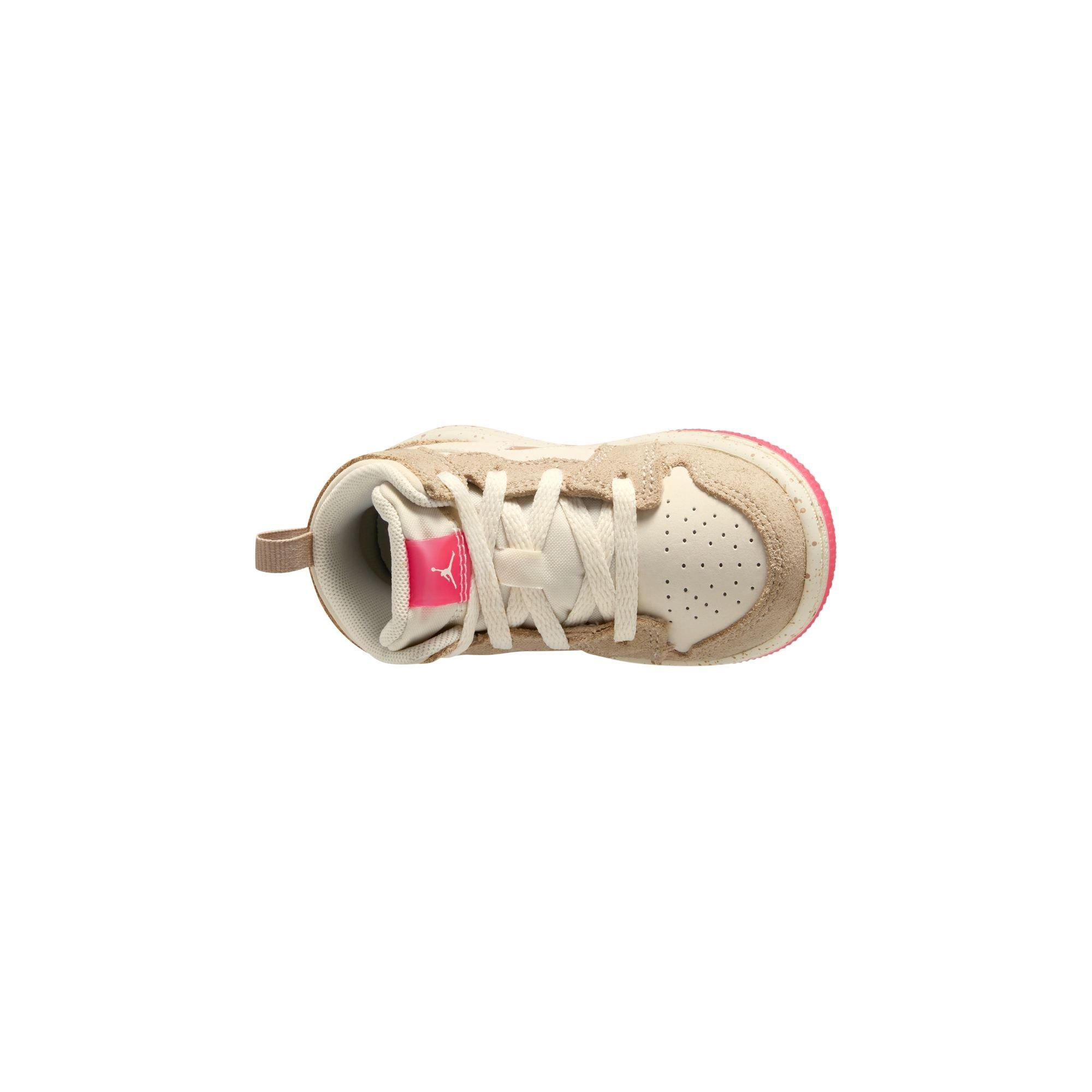 Jordan 1 Mid SE Toddler Girls' "Desert/Fushion Red/Pale Ivory" Shoe