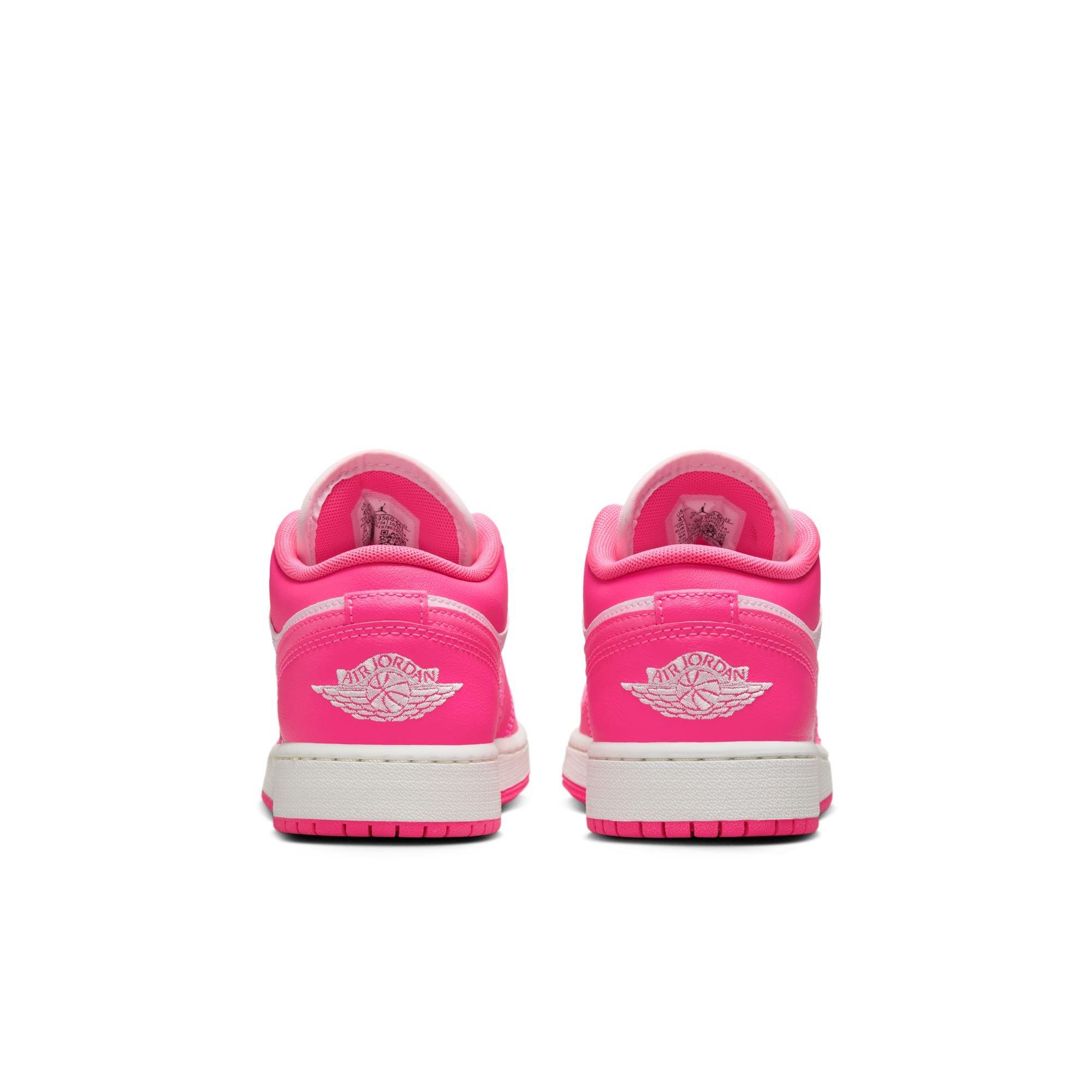 Jordan 1 Low Grade School Girls' "Pink Foam/Hyper Pink/Summit White" Shoe