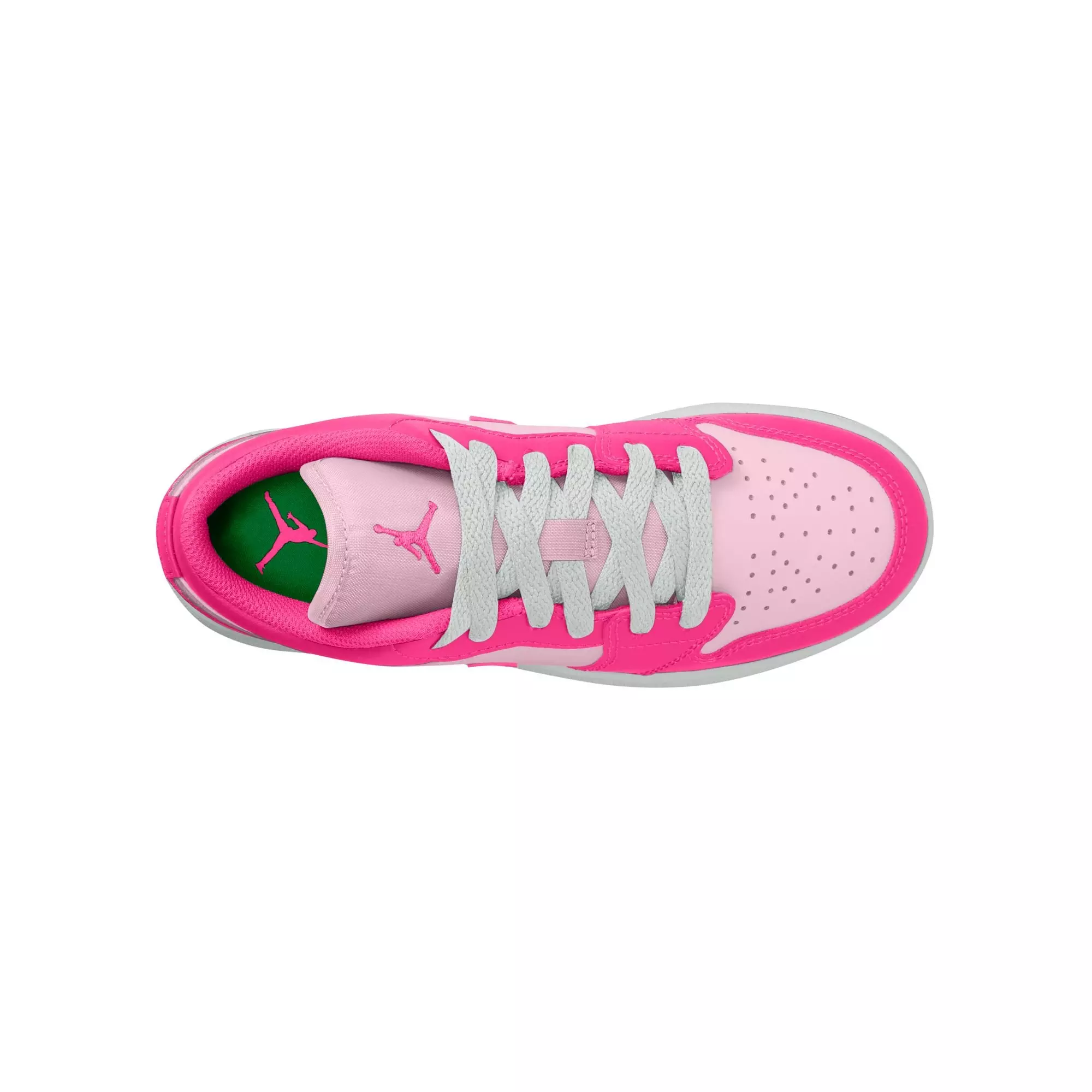 Jordan 1 Low "Pink Foam/Hyper Pink/Summit White" Grade School Girls' Shoe - PINK