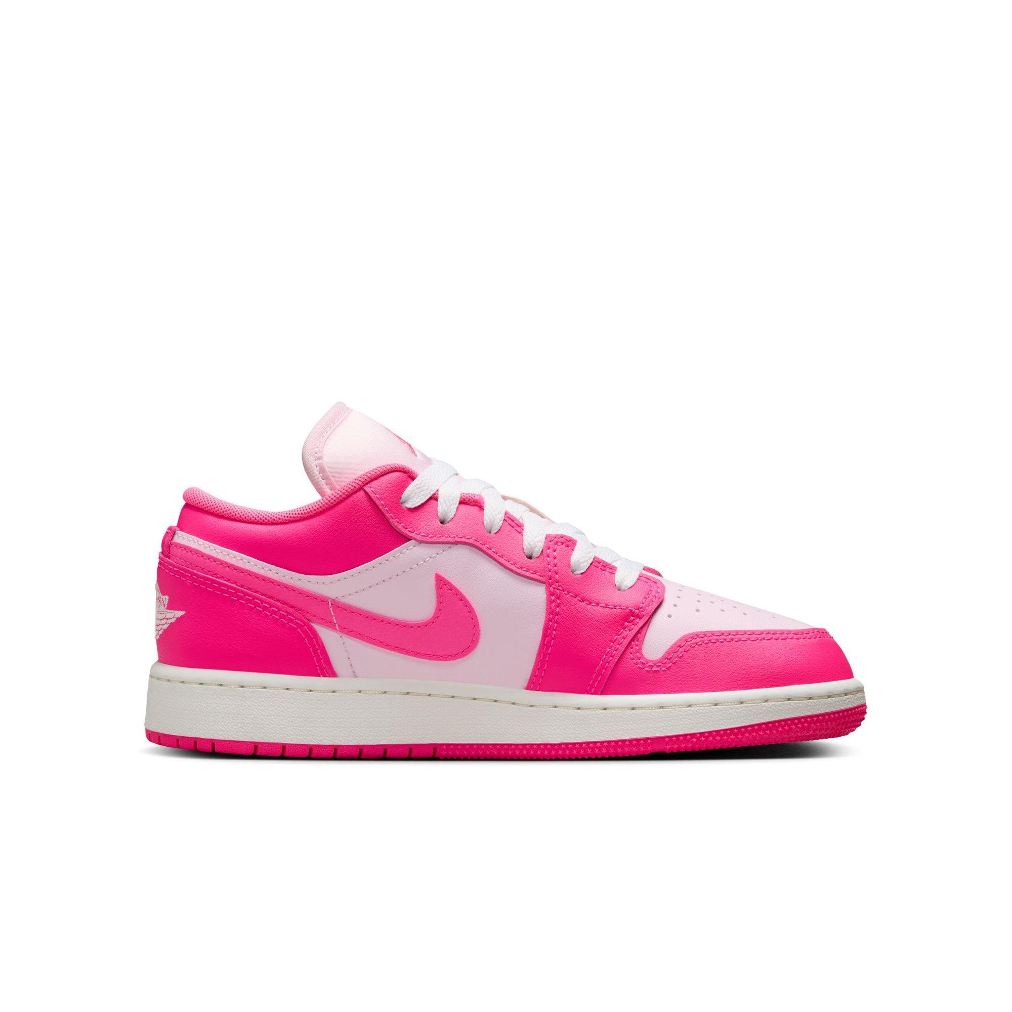 Jordan 1 Low Grade School Girls' "Pink Foam/Hyper Pink/Summit White" Shoe