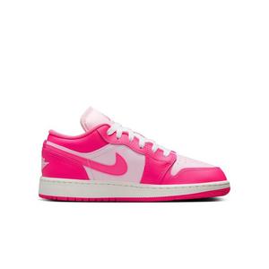 Jordan 1 Low "Pink Foam/Hyper Pink/Summit White" Grade School Girls' Shoe