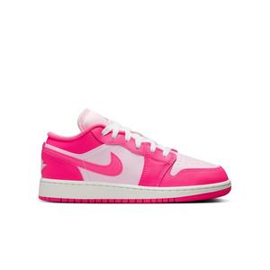 Jordan 1 Low "Pink Foam/Hyper Pink/Summit White" Grade School Girls' Shoe