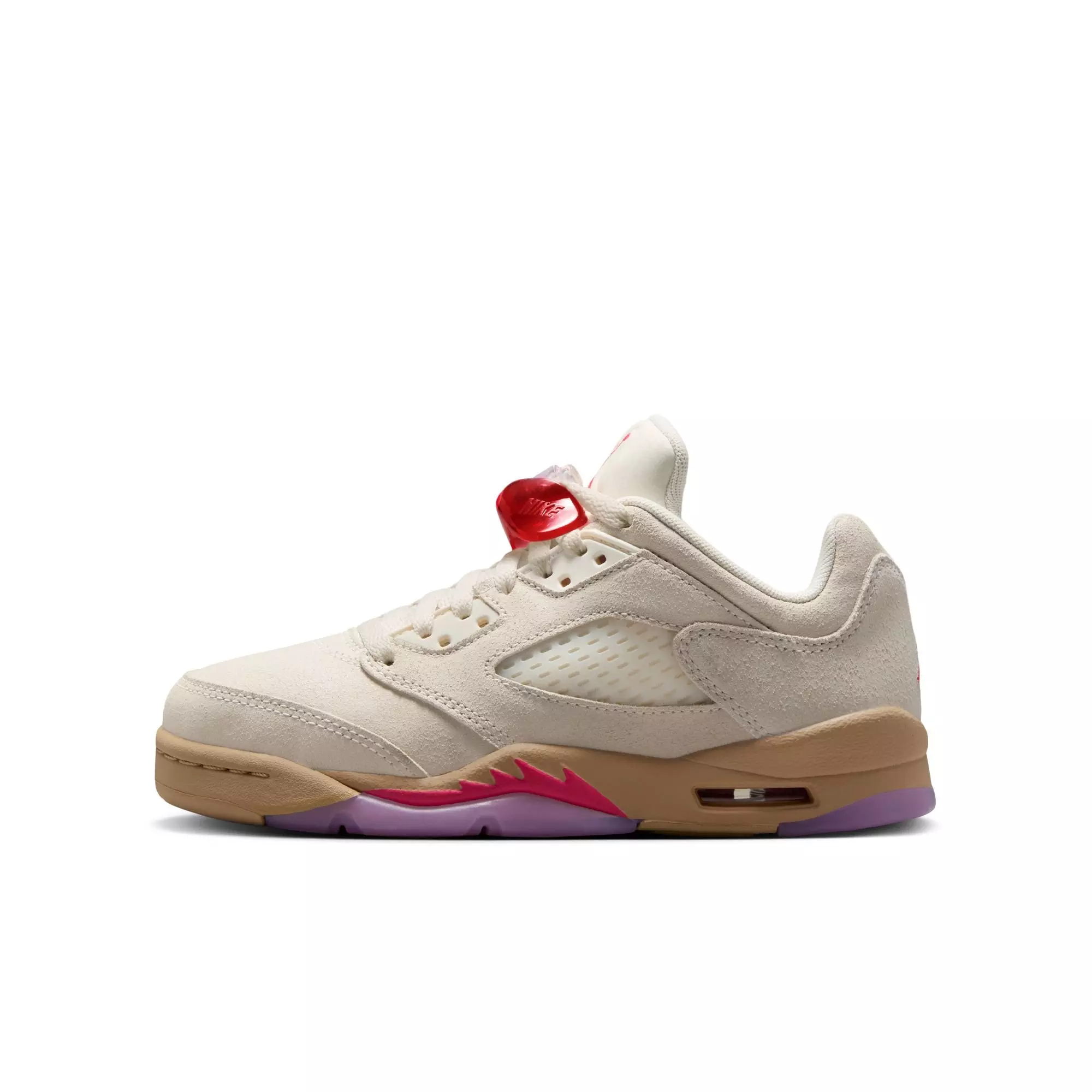 Jordan 5 Retro Low "Peanut Butter Jelly" Grade School Kids' Shoe - PALE IVORY/FUSION RED/DESERT