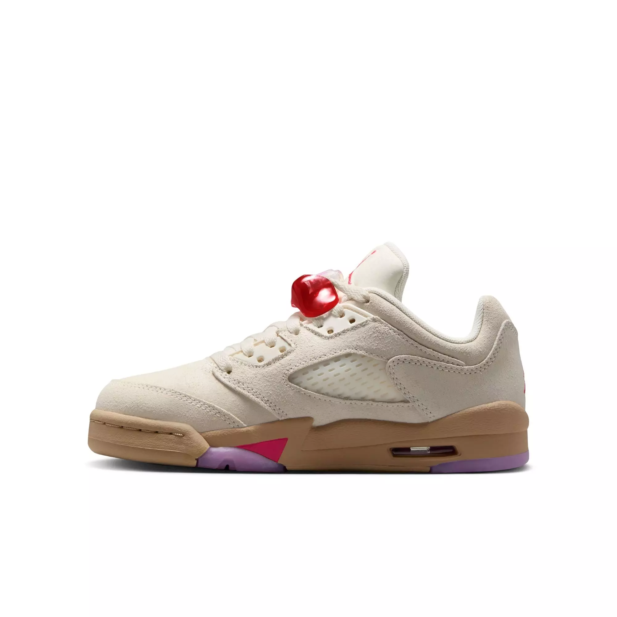 Jordan 5 Retro Low "Peanut Butter Jelly" Grade School Kids' Shoe - PALE IVORY/FUSION RED/DESERT