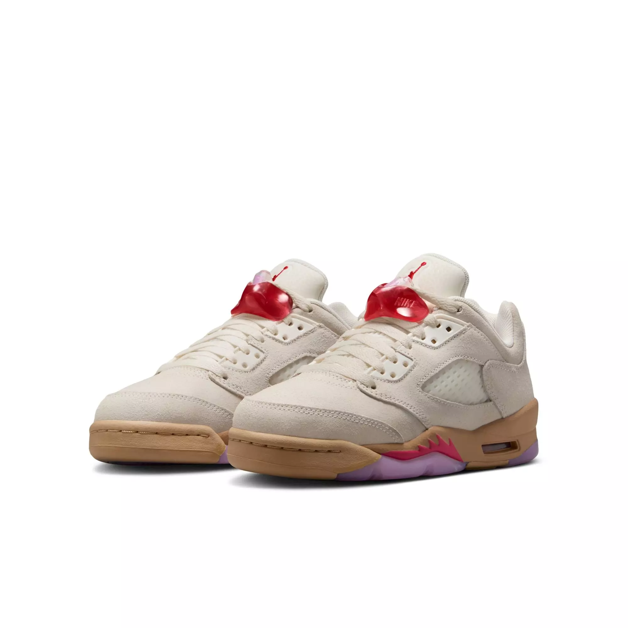 Jordan 5 Retro Low "Peanut Butter Jelly" Grade School Kids' Shoe - PALE IVORY/FUSION RED/DESERT