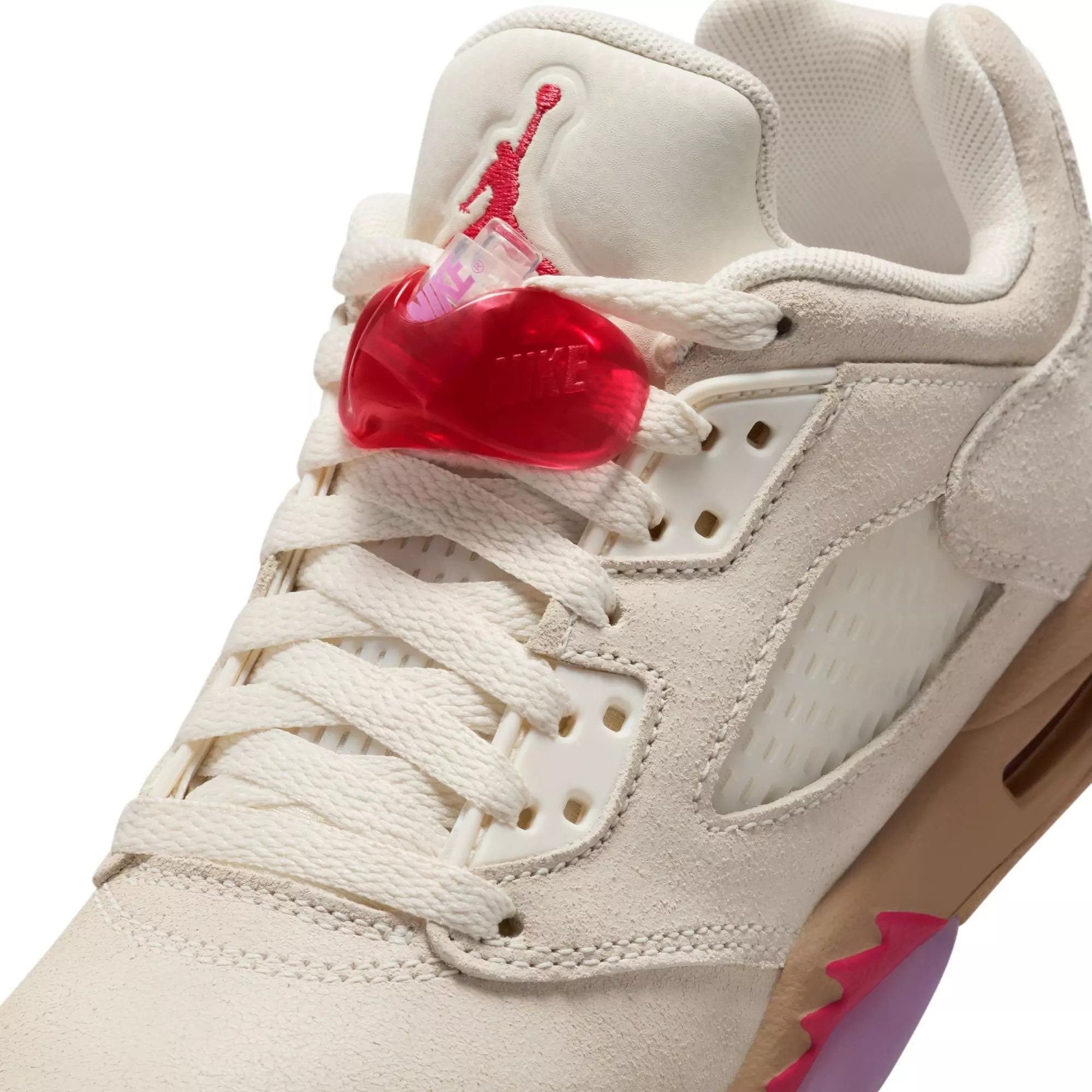 Jordan 5 Retro Low "Peanut Butter Jelly" Grade School Kids' Shoe - PALE IVORY/FUSION RED/DESERT