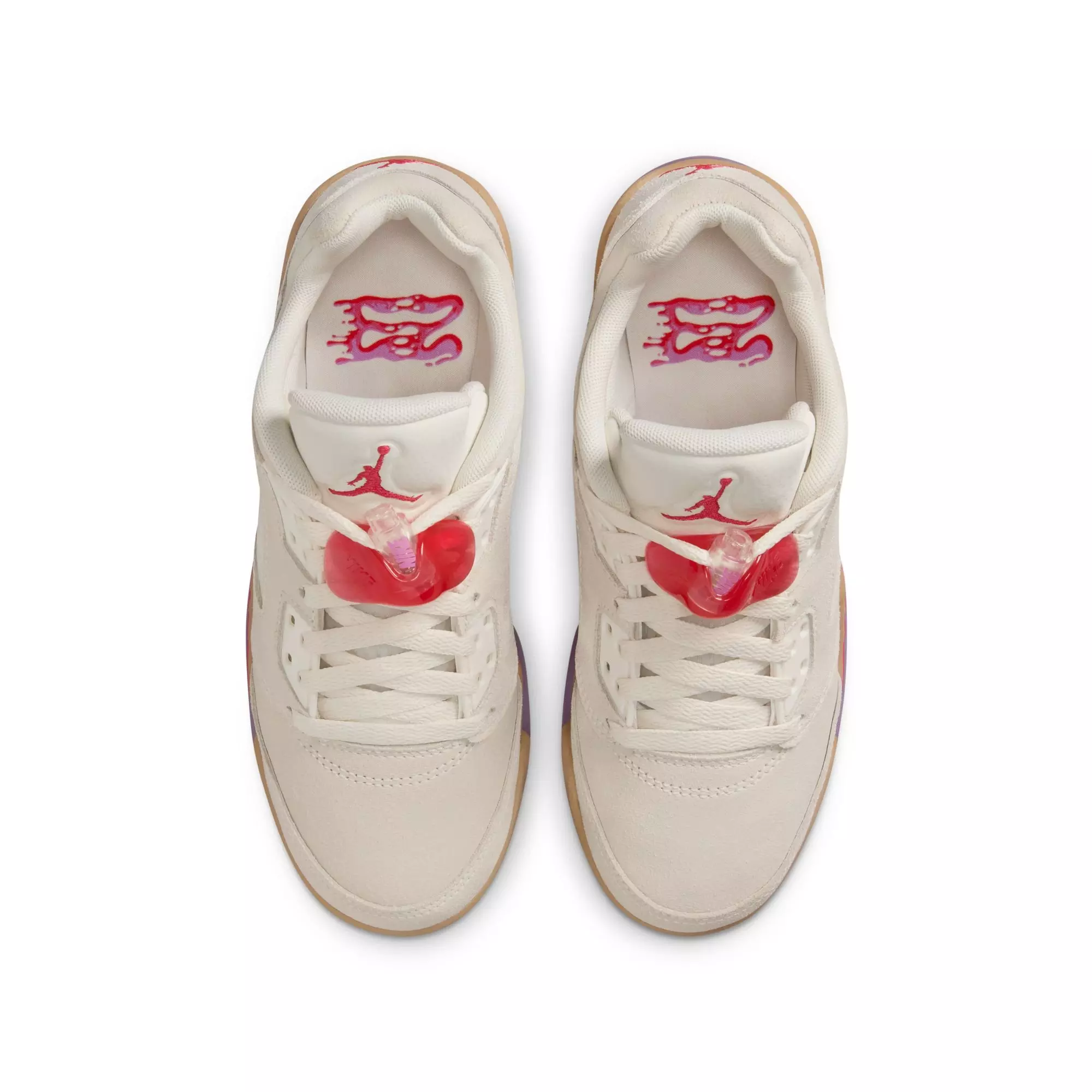 Jordan 5 Retro Low "Peanut Butter Jelly" Grade School Kids' Shoe - PALE IVORY/FUSION RED/DESERT