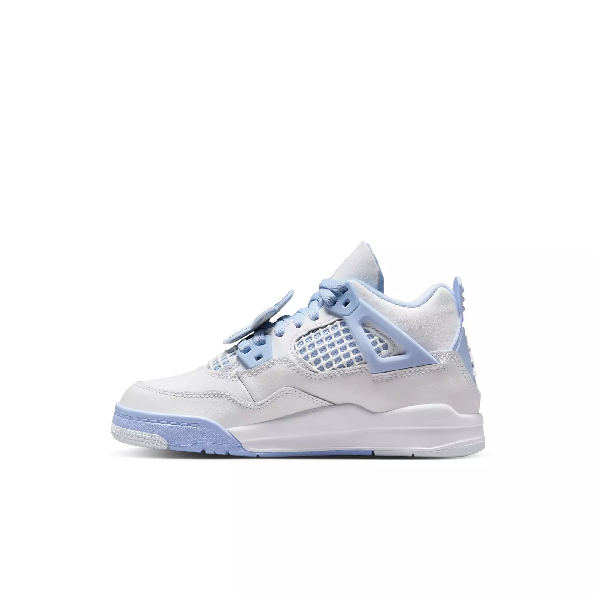 Jordan 4 Retro "Aluminum" Preschool Girls' Shoe - ALUMINUM/BLUE TINT/OIL GREEN