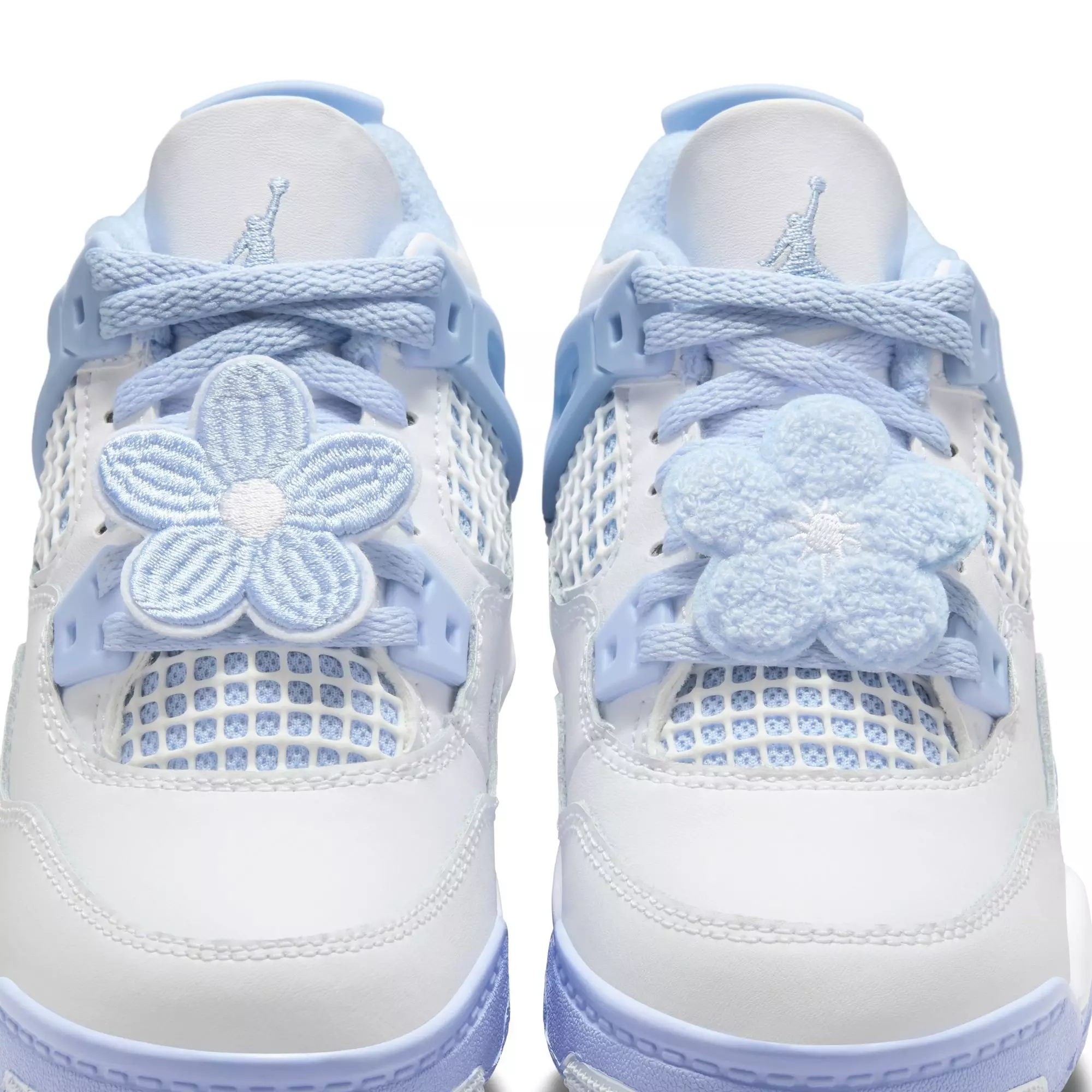 Jordan 4 Retro "Aluminum" Preschool Girls' Shoe - ALUMINUM/BLUE TINT/OIL GREEN