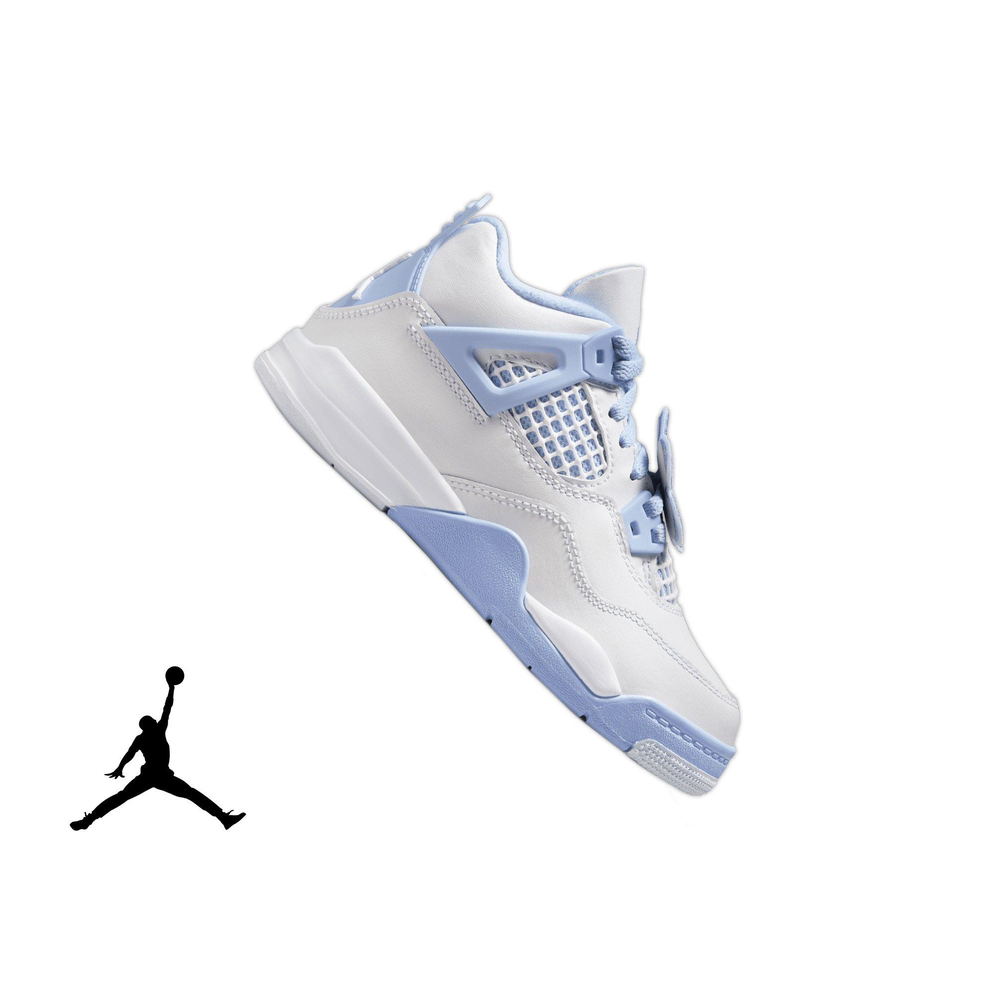 Jordan 4 Retro "Aluminum" Preschool Girls' Shoe