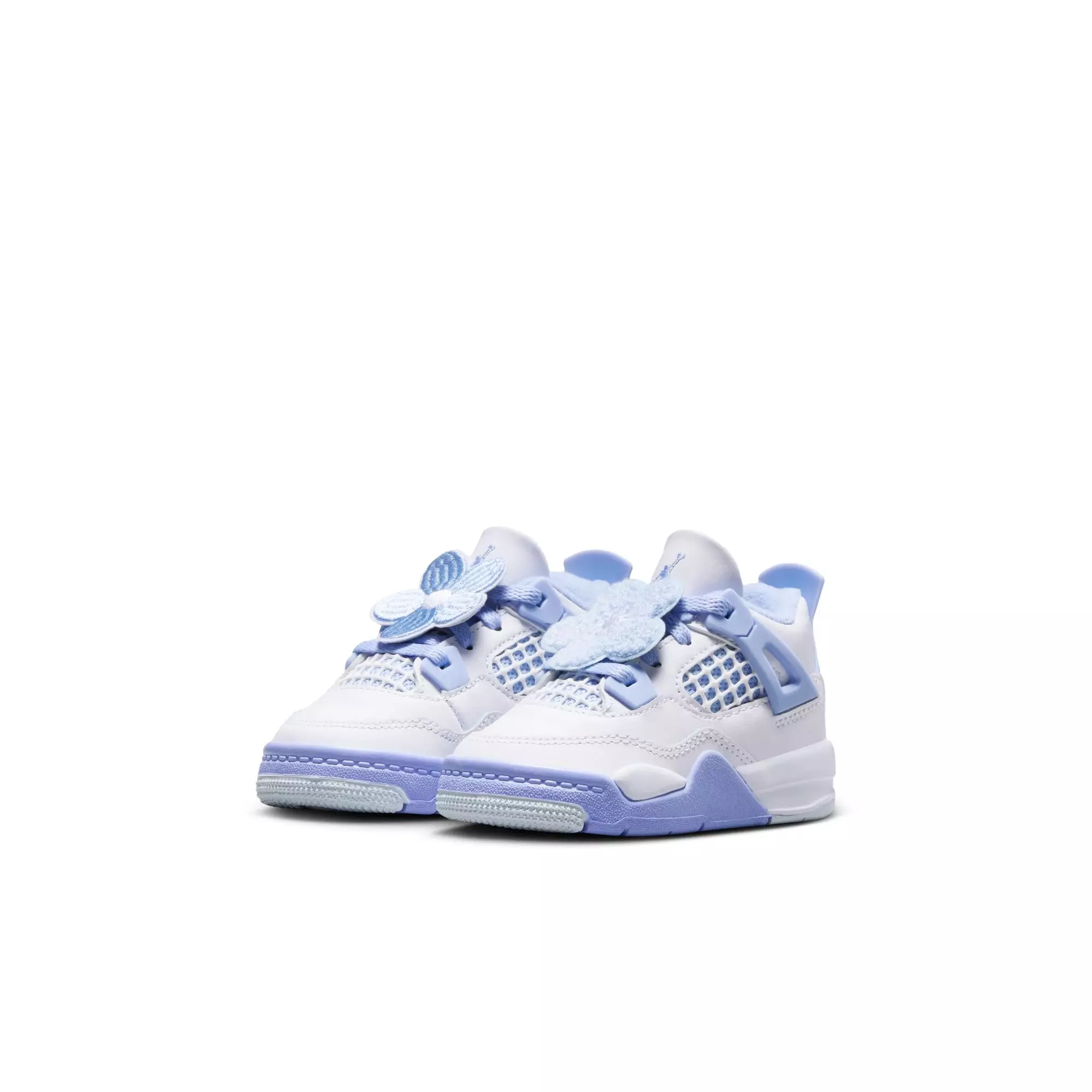 Jordan 4 Retro "Aluminum" Toddler Girls' Shoe - WHITE/ALUMINUM/BLUE TINT