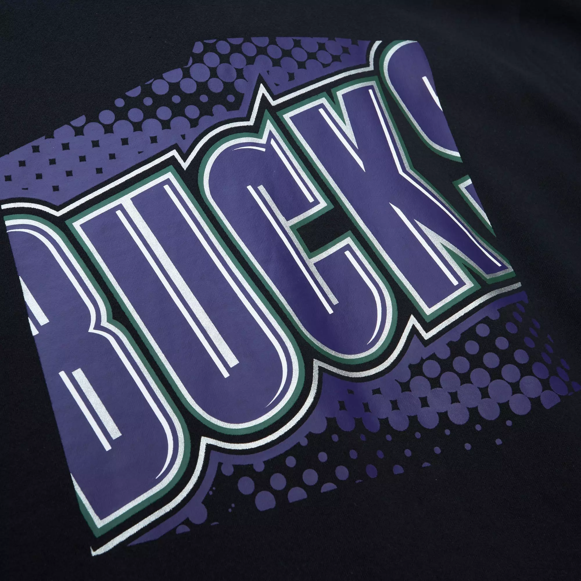 Mitchell & Ness Men's Milwaukee Bucks Big Face Hoodie-Black - BLACK