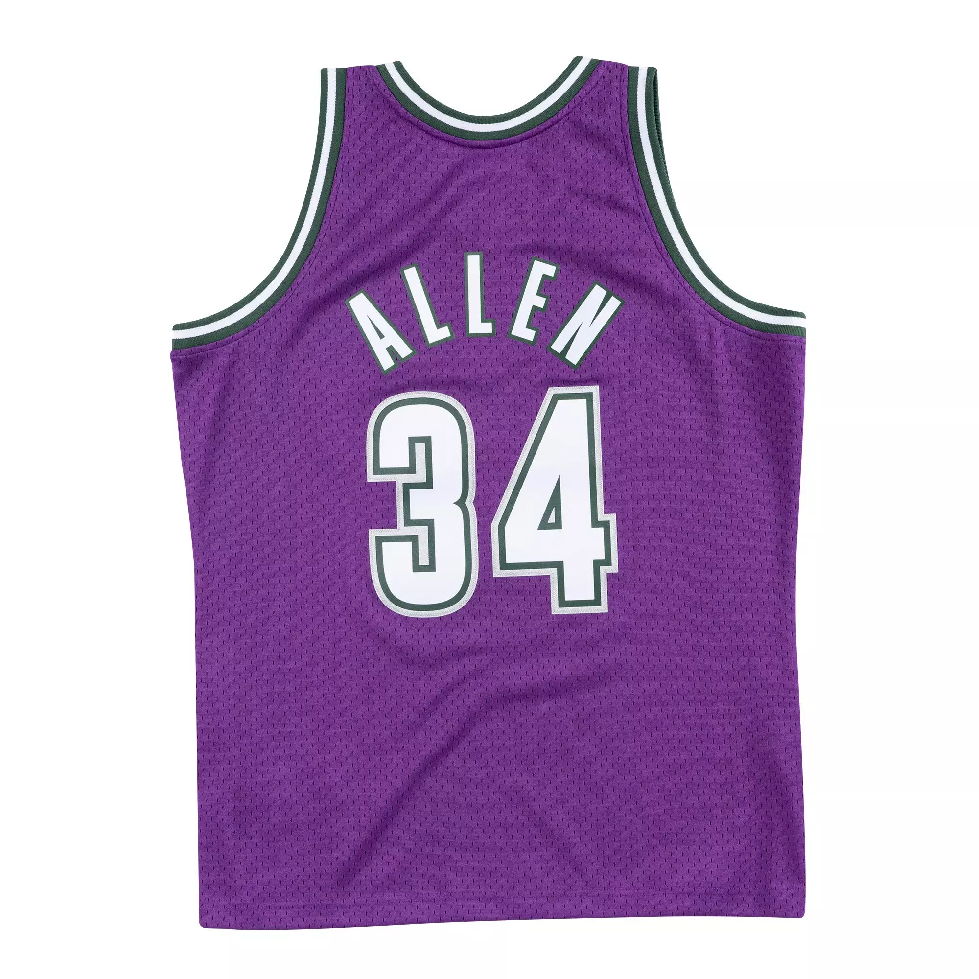 Mitchell & Ness Men's Milwaukee Bucks Ray Allen Hardwood Classic Road Jersey-Purple - PURPLE