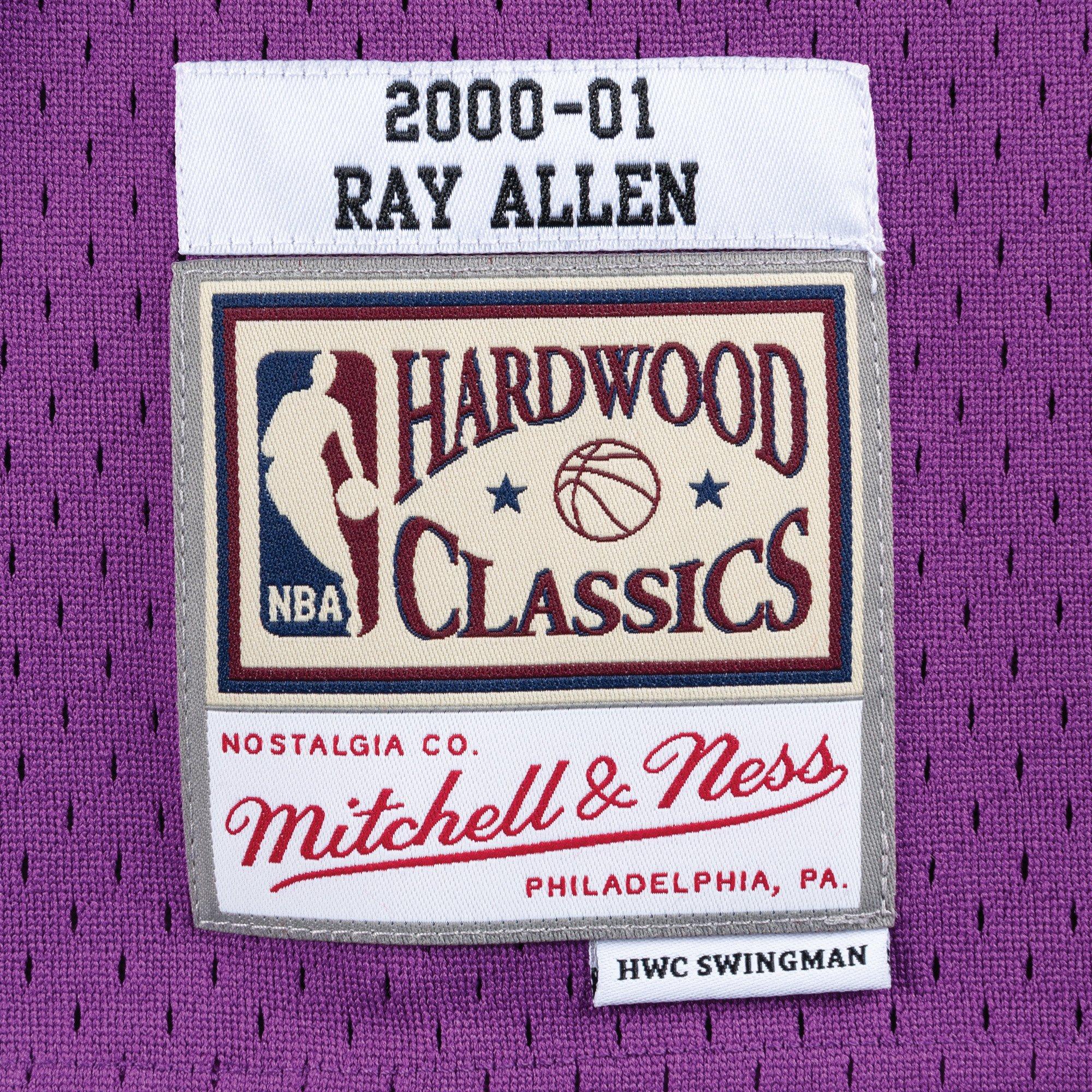 Mitchell & Ness Men's Milwaukee Bucks Ray Allen Hardwood Classic Road Jersey-Purple - PURPLE Thumbnail View 3