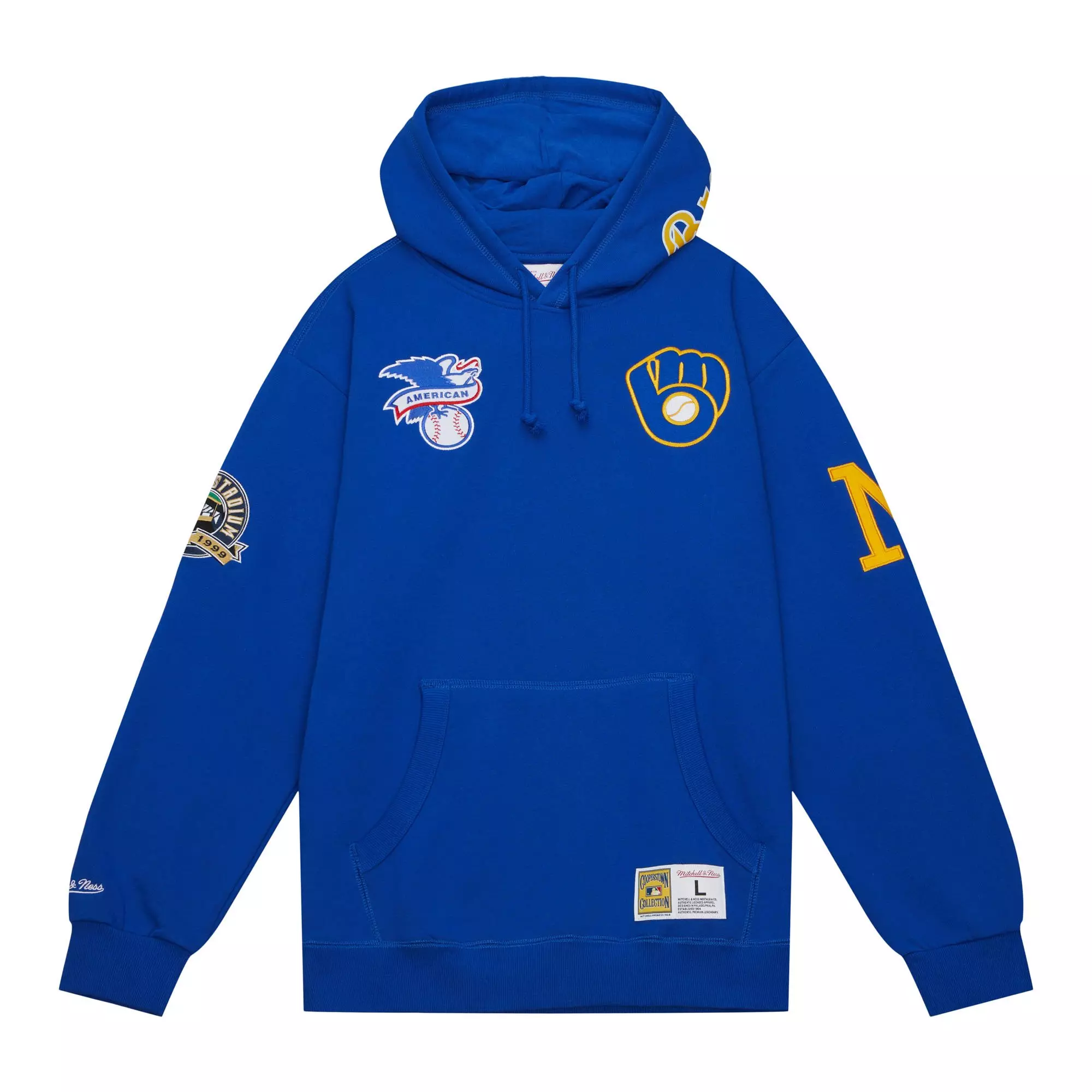 Mitchell & Ness Men's Milwaukee Brewers City Collection Hoodie-Navy - NAVY