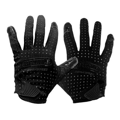 Battle Sports Doom Speed Chrome Skulls Football Receiver Gloves - BLACK/SILVER Thumbnail View 2